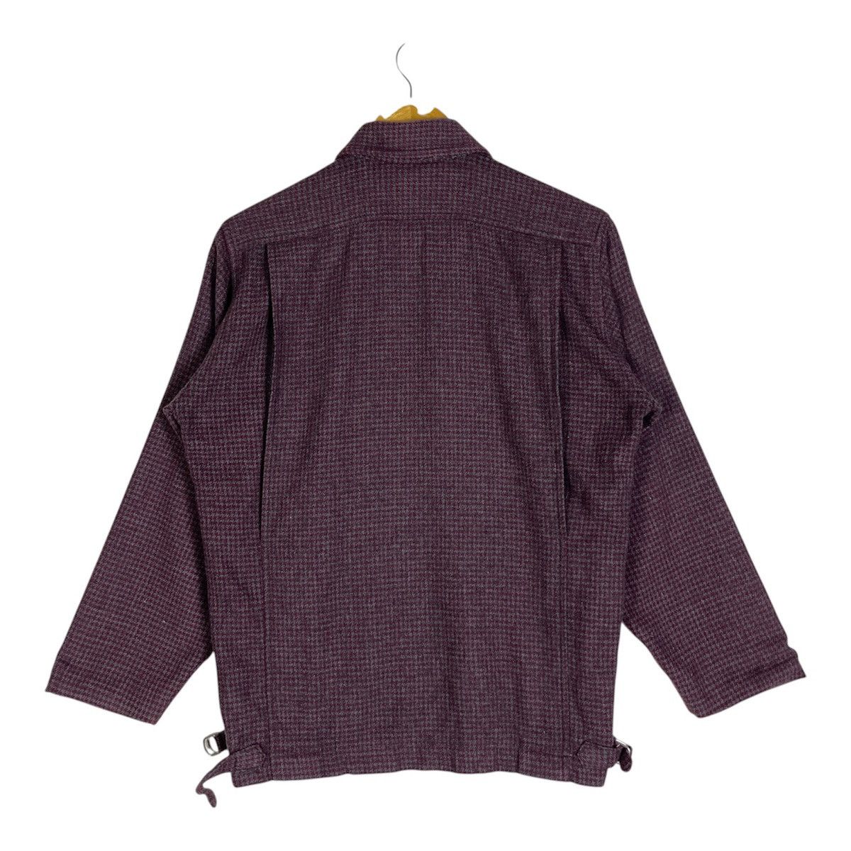 Vintage 🔥Burgundy🔥Vintage Modern Top Houndstooth Boxy Blouson Jacket Size US M / EU 48-50 / 2 - 2 Thumbnail