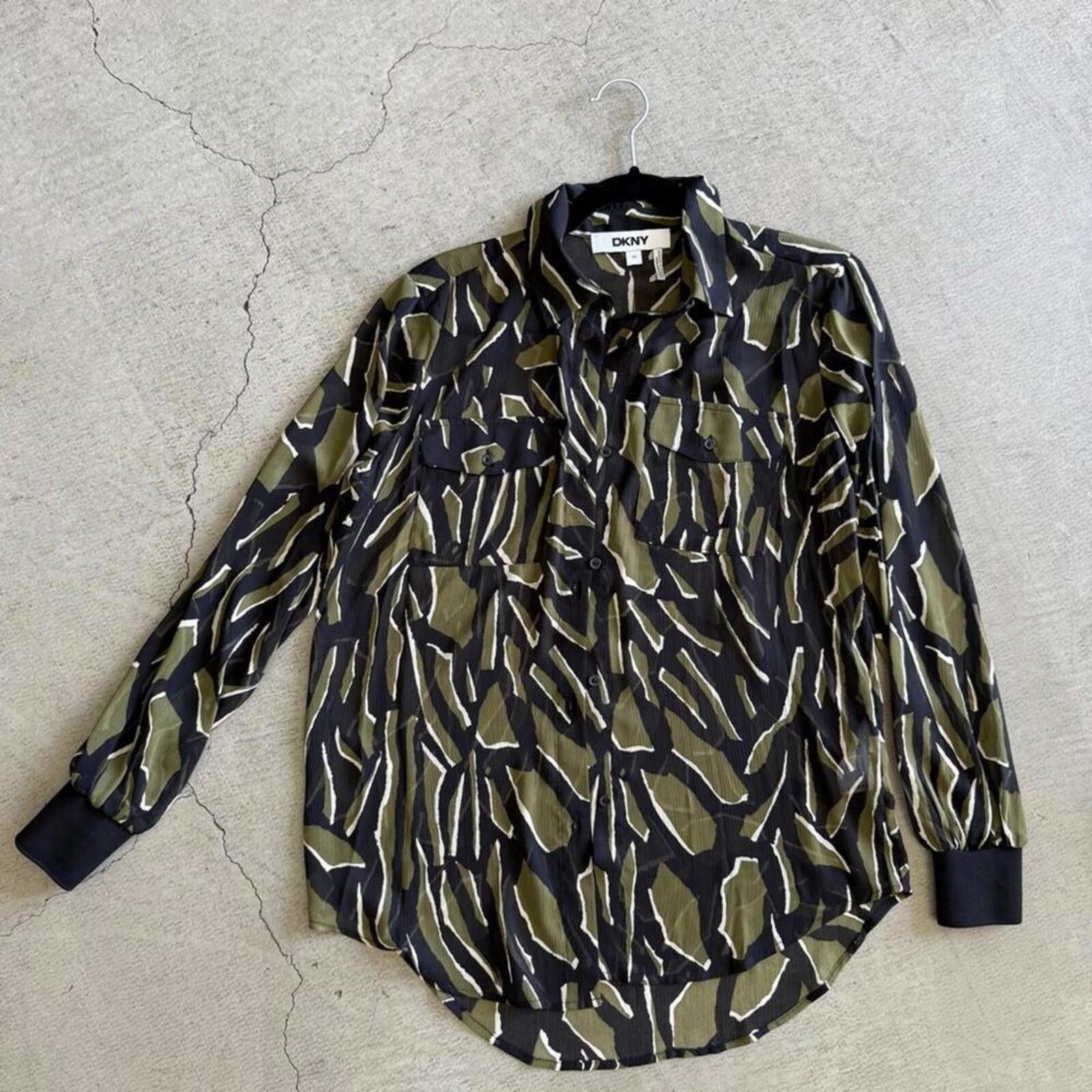 DKNY DKNY / Women’s Floral Print Long Sleeve Chiffon Shirt / xs Size XS / US 0-2 / IT 36-38 - 7 Thumbnail