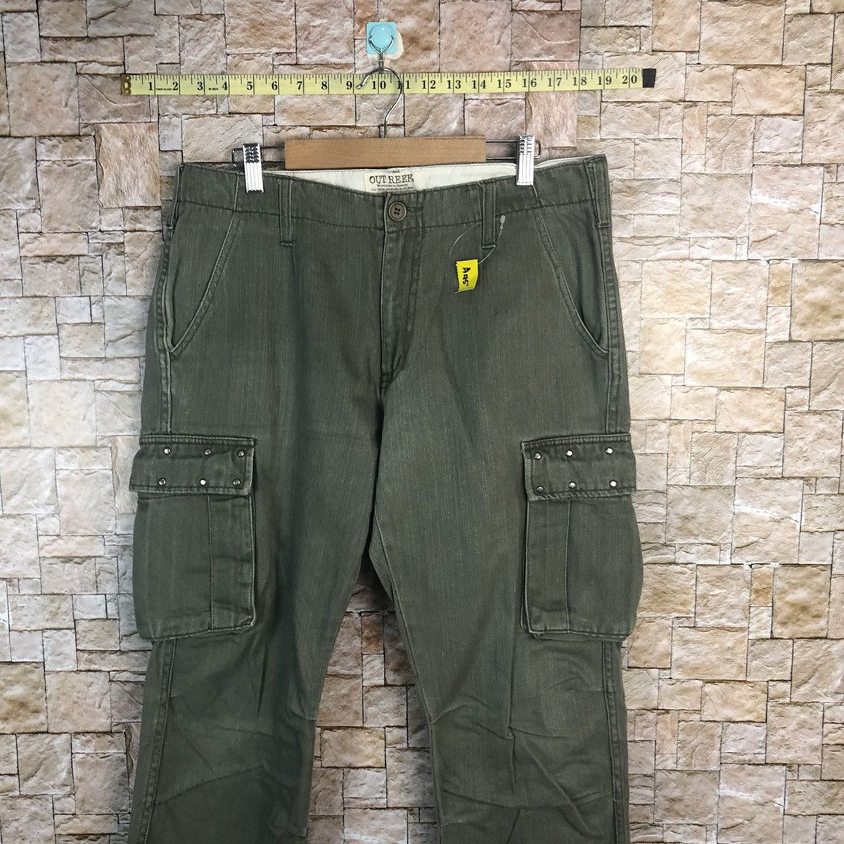 Japanese Brand Outreef Green tactical punk Cargo Multipocket Pants #A45 Size US 33 - 2 Thumbnail