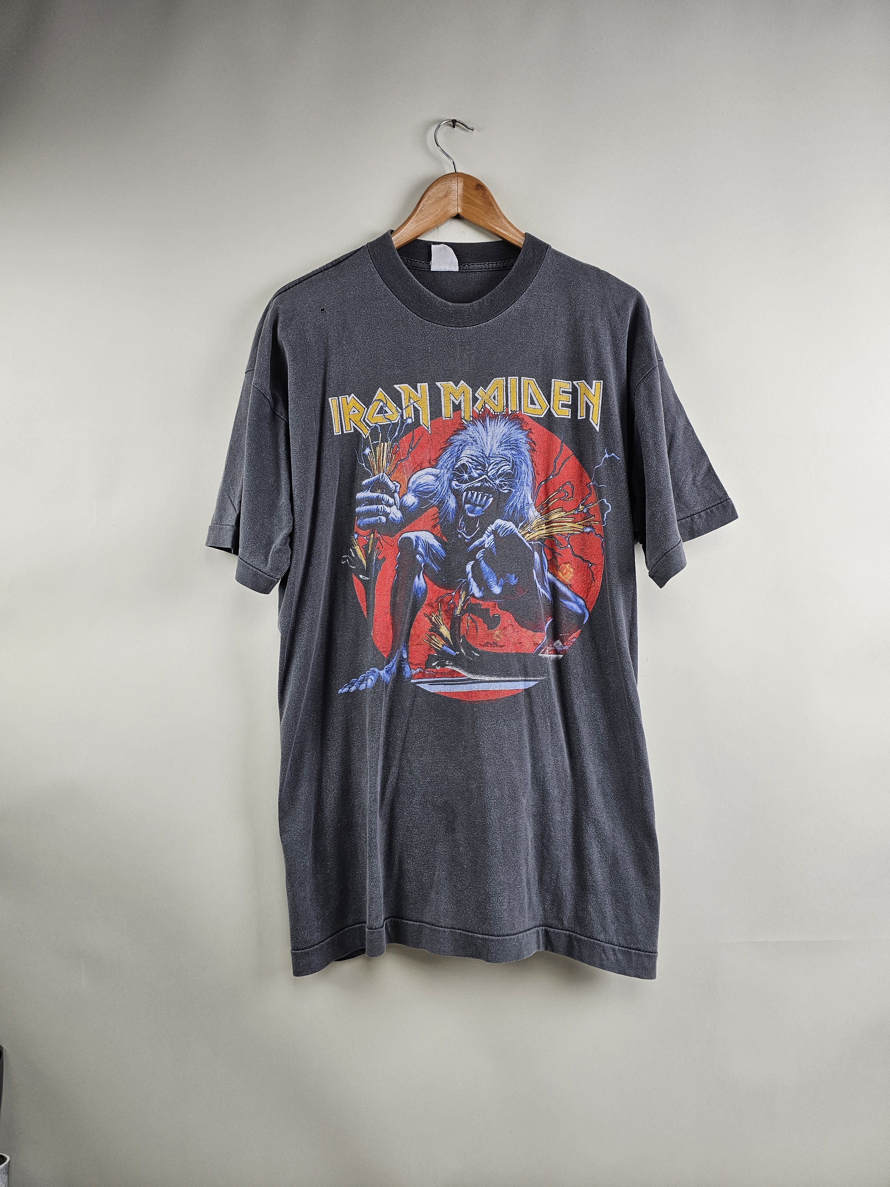 image of Band Tees x Iron Maiden 1993 Iron Maiden A Real Live One 90's XL 24" 31" in Black, Men's