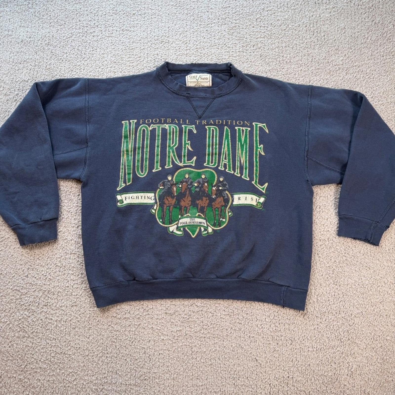 Other Vintage 90s Notre Dame Four Horsemen Sweatshirt Navy Mens M Size US M / EU 48-50 / 2 - 1 Thumbnail