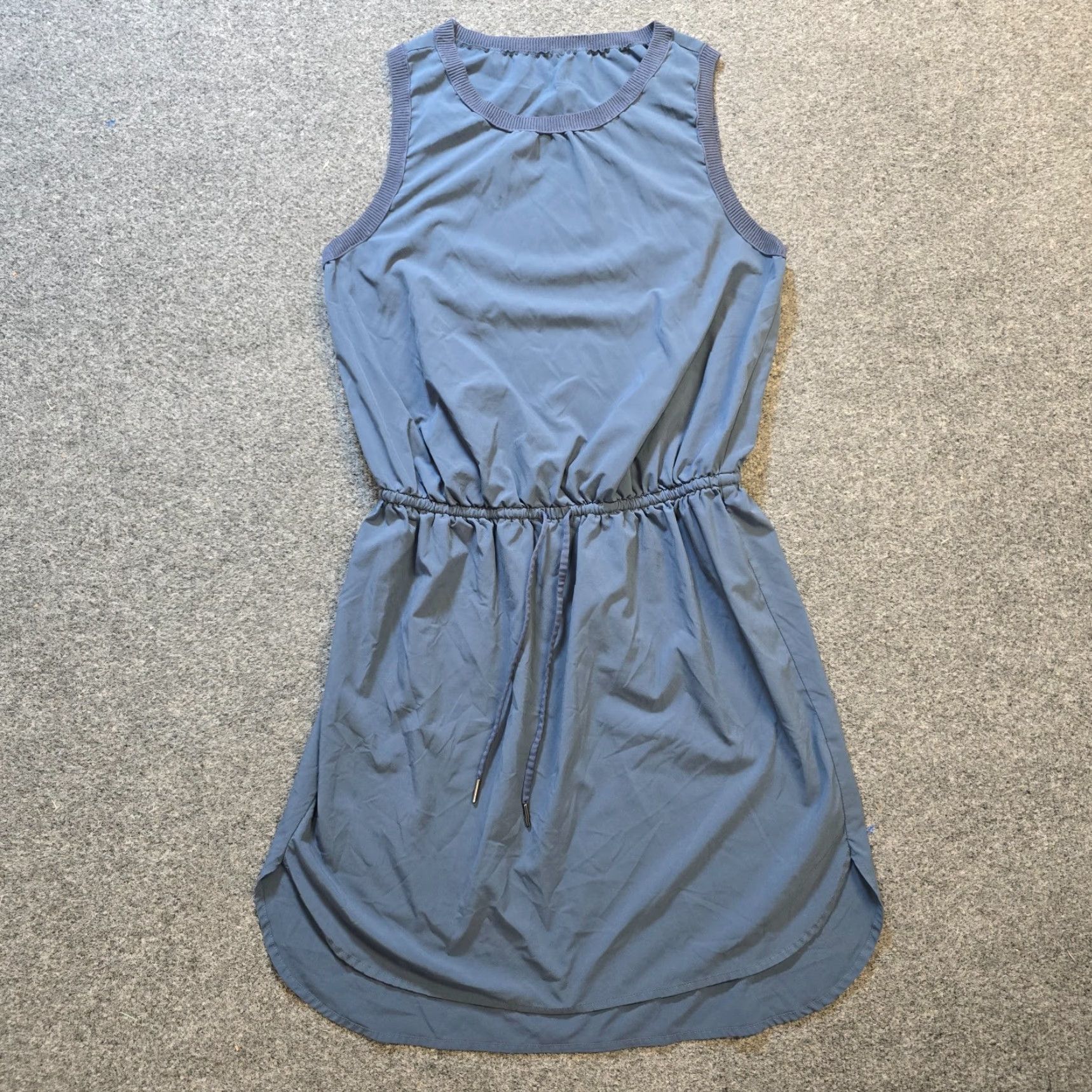 Athleta Athleta Dress Womens Small Petite Gray Striped Sleeveless Sheath Casual Knit Polyester Spandex Size S / US 4 / IT 40 - 2 Thumbnail