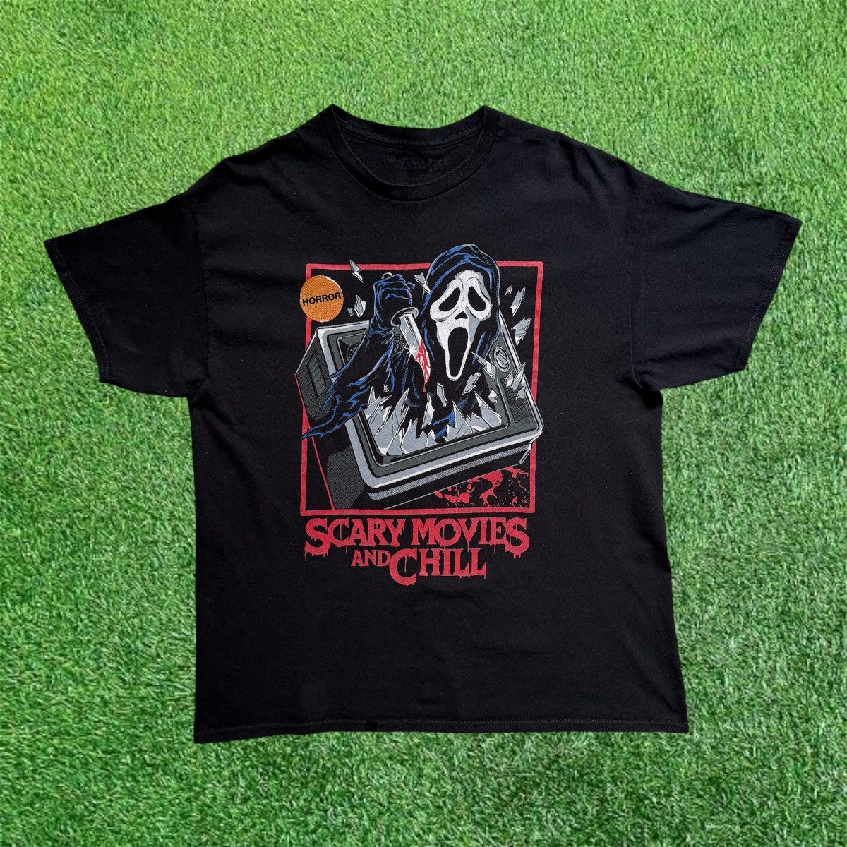 Expert Horror Vintage Y2K Scary Movies And Chill Tee Size US XL / EU 56 / 4 - 1 Thumbnail