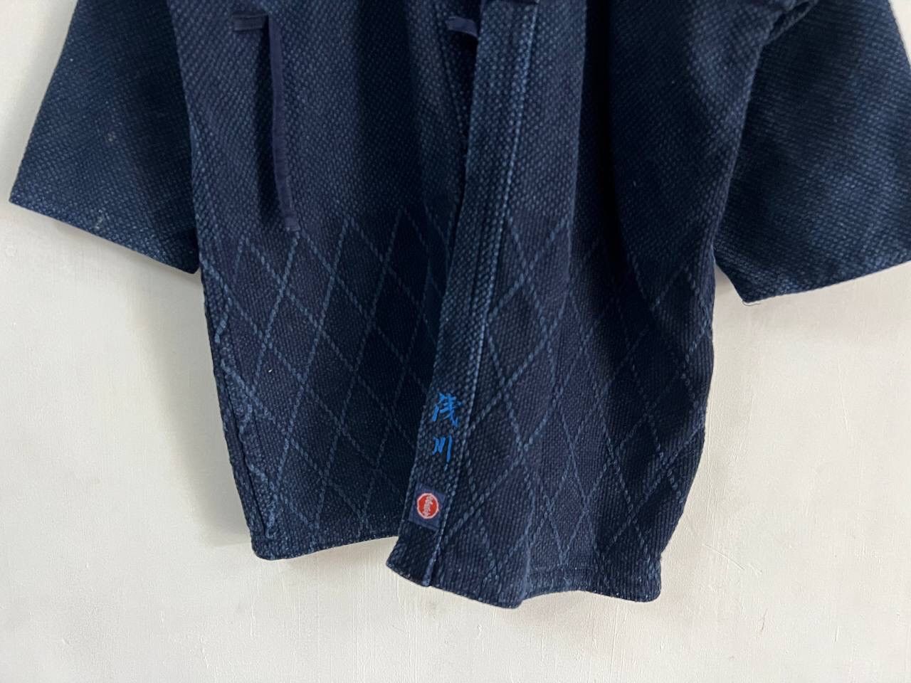 Indigo Kendo Uniform Dyed Boro Japan Kimono Size US L / EU 52-54 / 3 - 6 Thumbnail