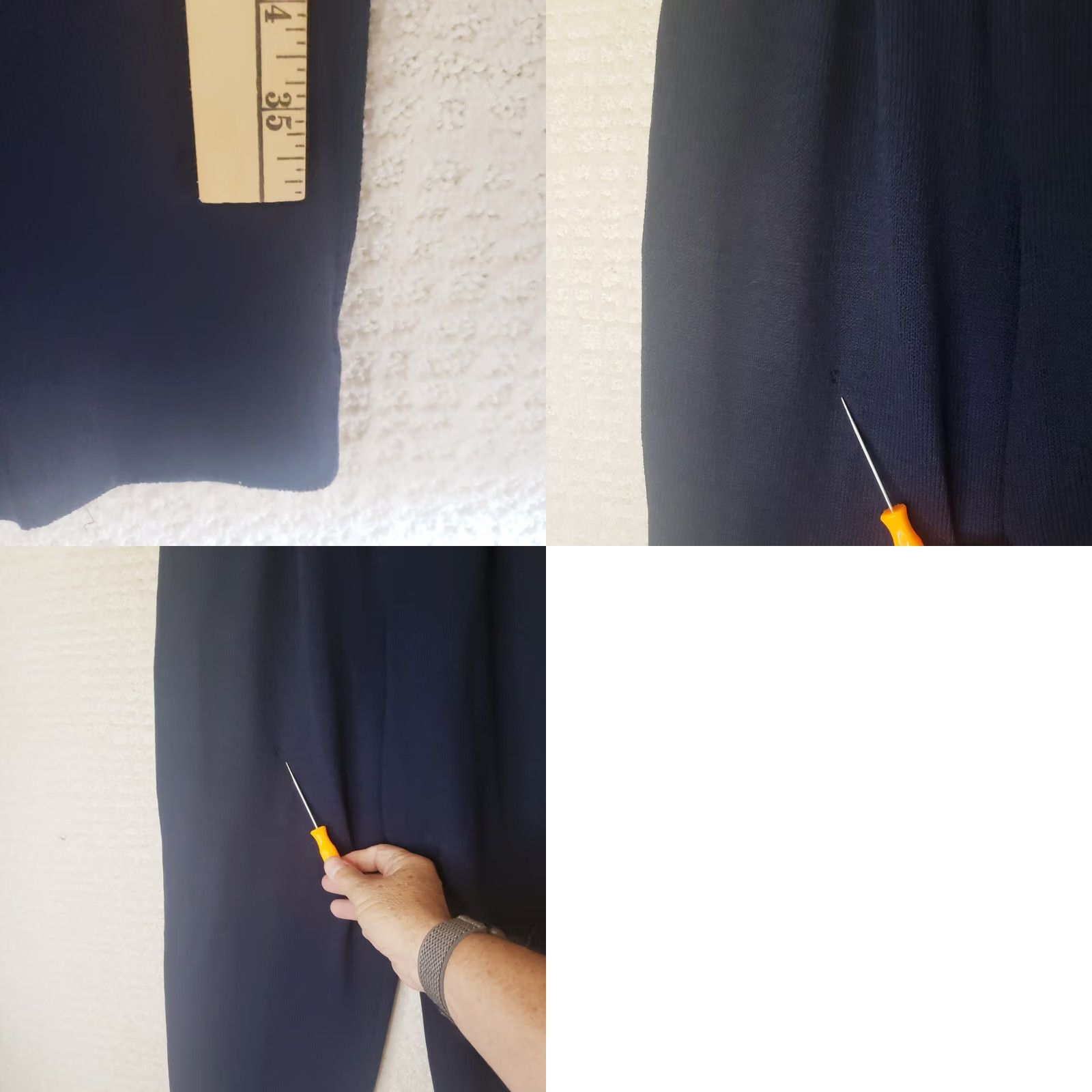 Asics VINTAGE? No. St John Basics Womens Dress Pants Navy Knit Wool Wide-Leg Pleated Front Pockets Pull On Size 8 SS? Size M / US 6-8 / IT 42-44 - 11 Thumbnail