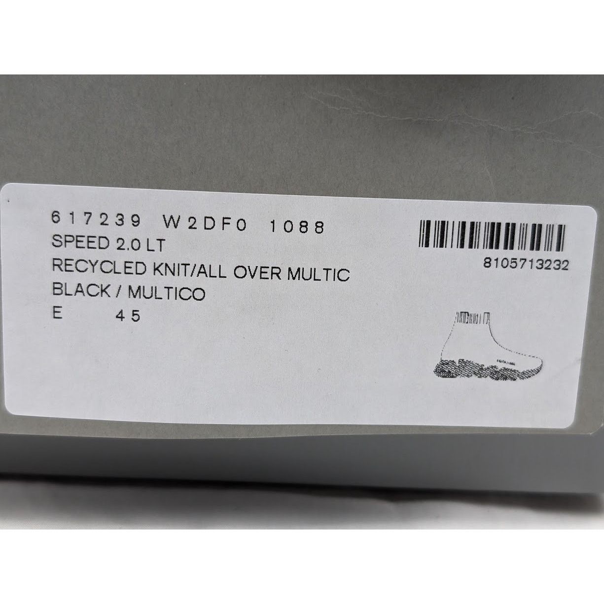 Balenciaga o1rshd1 Q:4/ Recycled Speed 2.0 Low-Top Sneakers Black Size US 12 / EU 45 - 24 Thumbnail