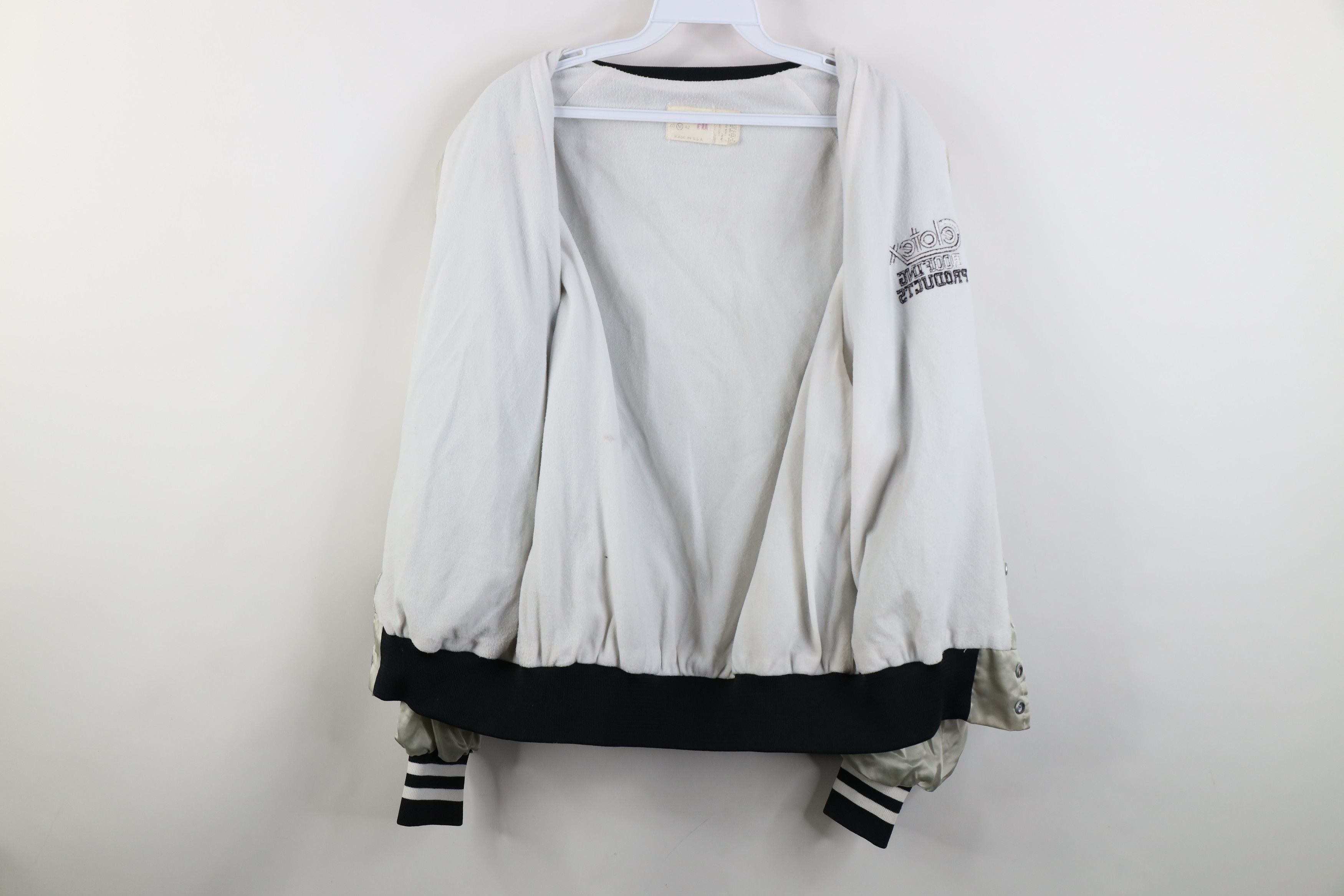 Vintage Vintage 80s Celotex Roofing Satin Bomber Jacket Silver USA Size US M / EU 48-50 / 2 - 12 Thumbnail