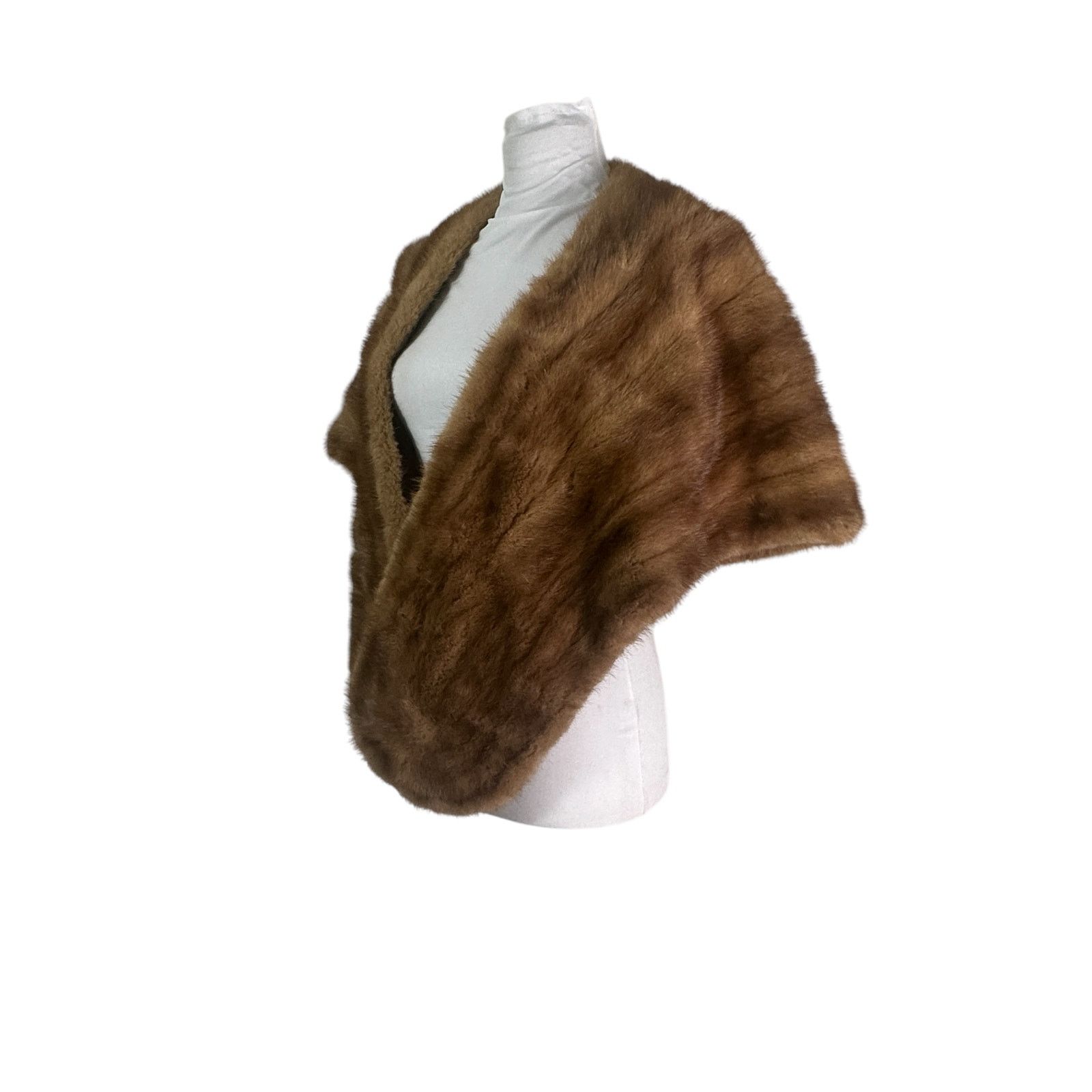 Vintage Vintage 1960s Van Dyke Brown Mink Fur Stole Wrap Size ONE SIZE - 2 Thumbnail