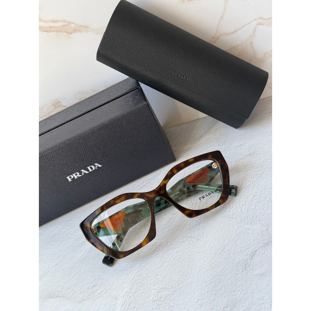 Prada NEW Prada PR09YV Havana Brown Green Eyeglasses Frames Size ONE SIZE - 2 Thumbnail