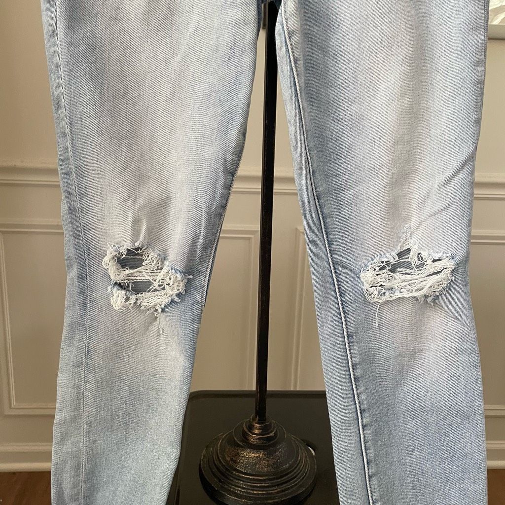 Other Good American Good Waist Distressed Jeans High Rise Blue675 Size 28" / US 6 / IT 42 - 4 Thumbnail