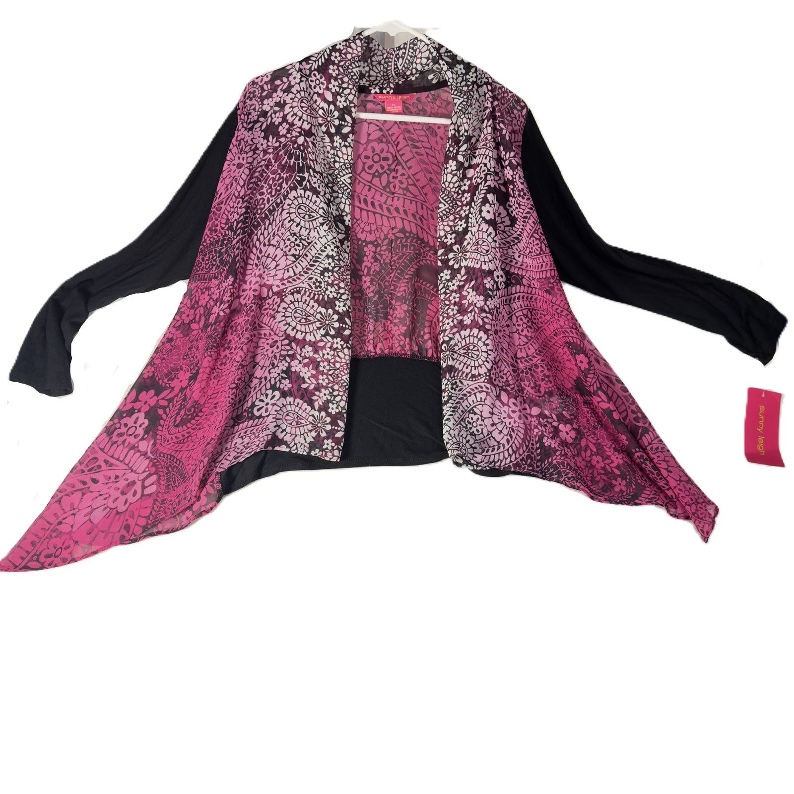 Other Sunny Leigh Petite PL Open Front Cardigan Floral Layer Top Size L / US 10 / IT 46 - 2 Thumbnail
