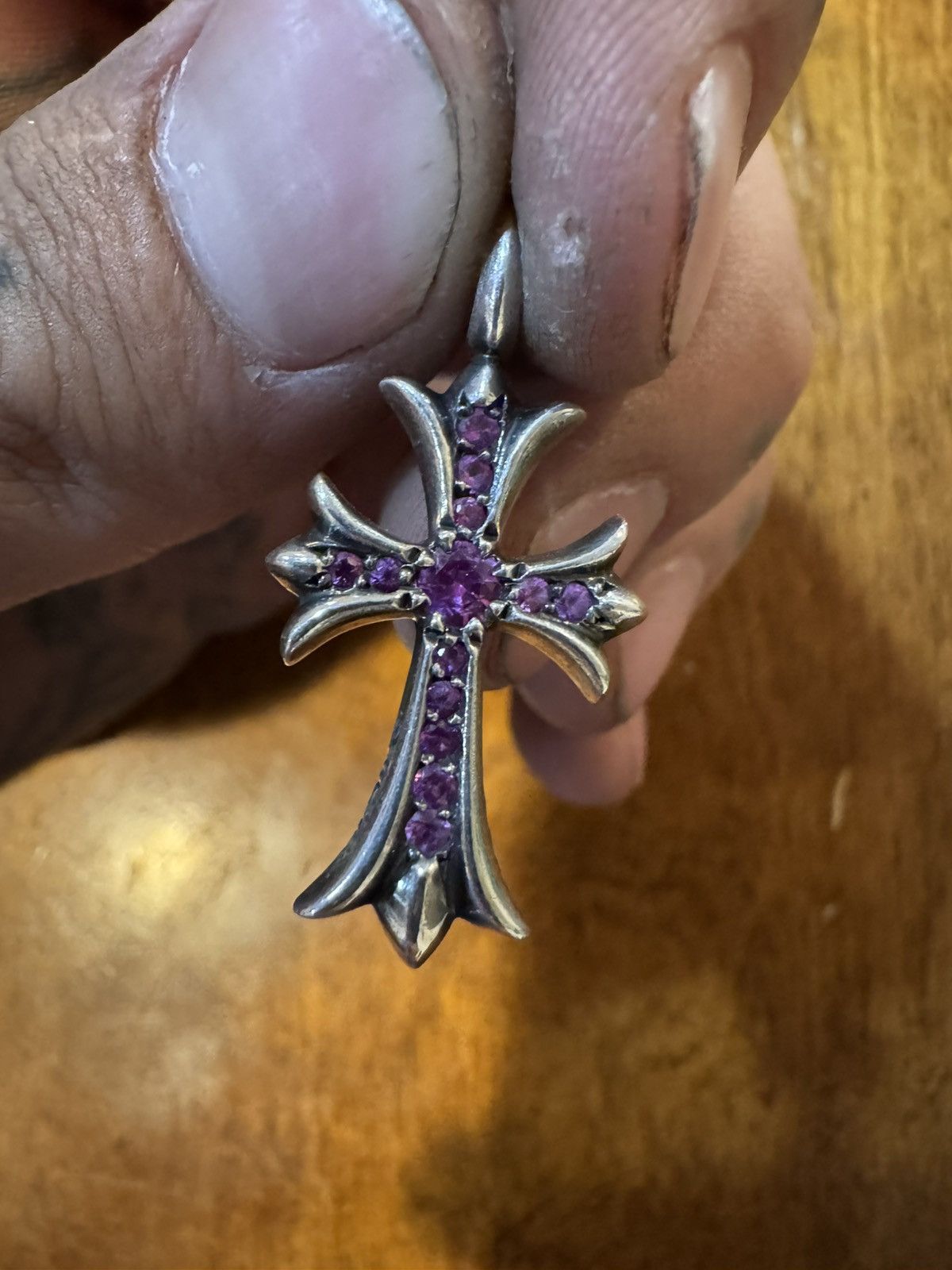 Chrome Hearts Chrome hearts Pink Sapphire Tiny Cross Pendant Size ONE SIZE - 2 Thumbnail