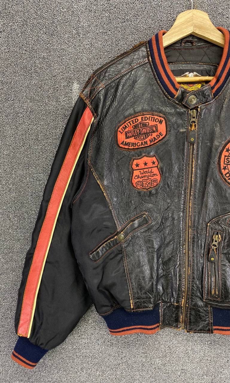Harley Davidson Vintage Harley Davidson Championship Racing Leather Jacket Size US M / EU 48-50 / 2 - 12 Thumbnail