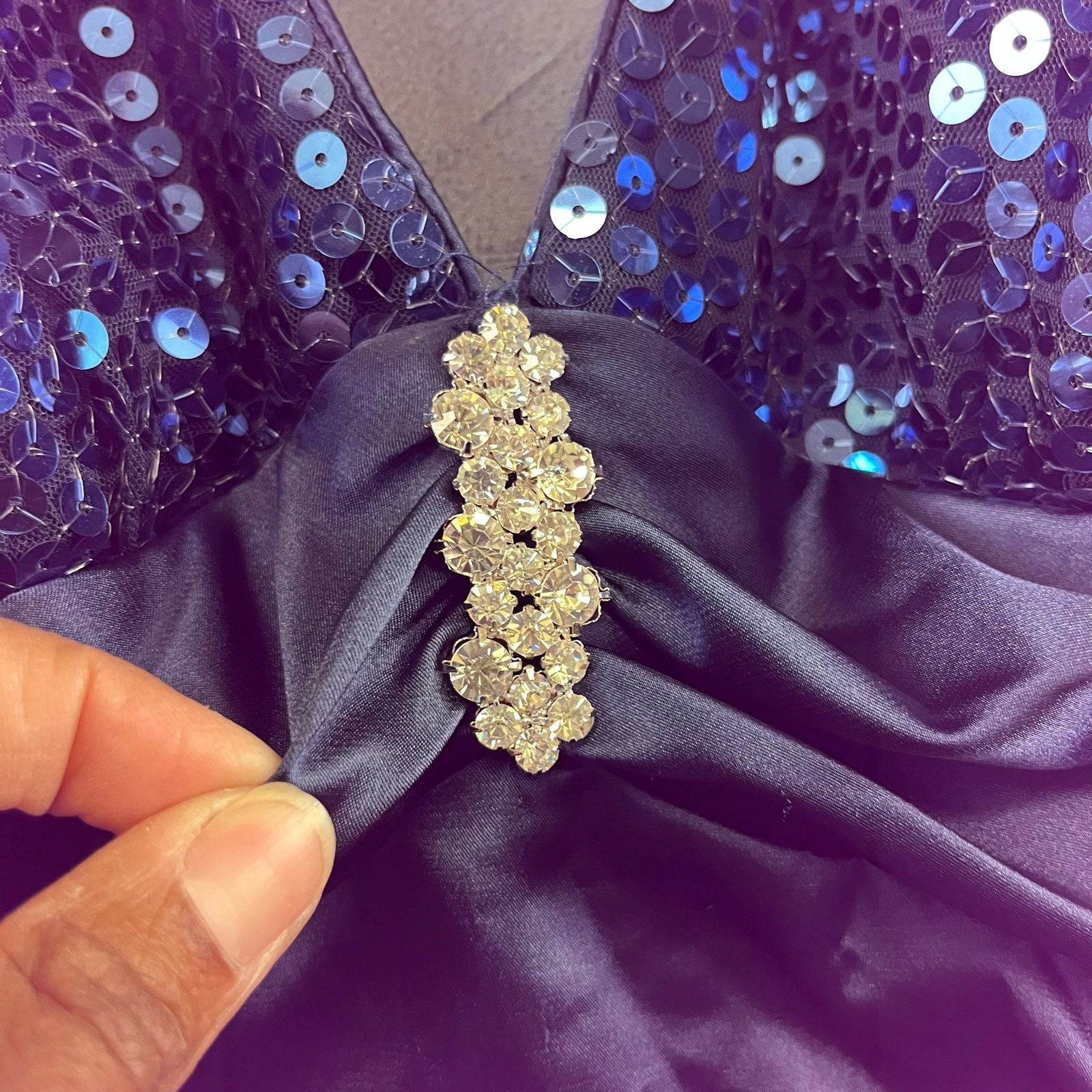 Other Size 13/14 Roberta Sequin Halter Dress Satin Formal Prom Size XL / US 12-14 / IT 48-50 - 5 Thumbnail