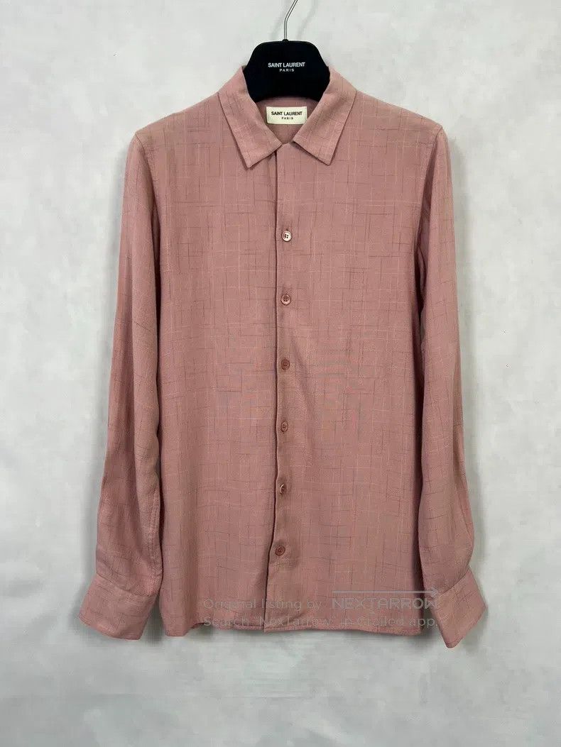 Saint Laurent Paris Saint Laurent Paris Pink Bamboo Pattern Shirt Size XS / US 0-2 / IT 36-38 - 1 Thumbnail
