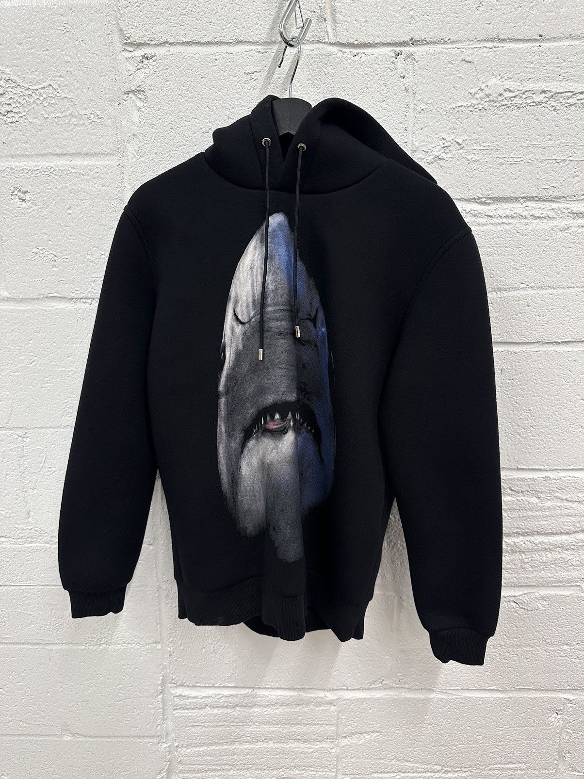 image of Givenchy Shark Print Neoprene Hoodie in Black, Men's (Size XS)