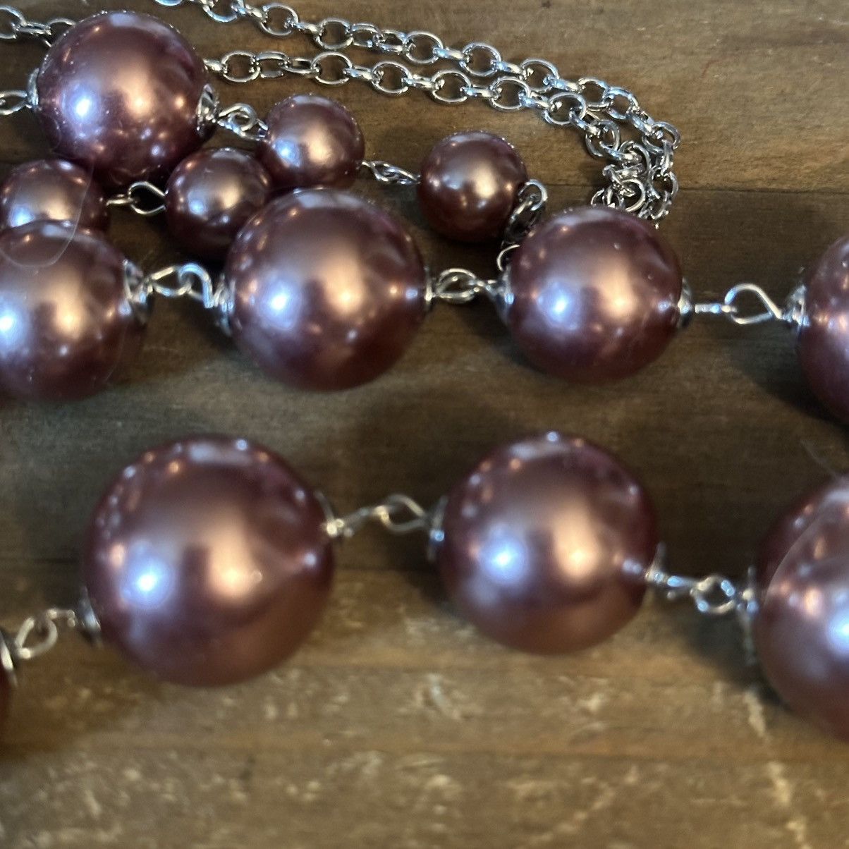 Other Metallic bronze chunky bead chain necklace Size ONE SIZE - 3 Thumbnail