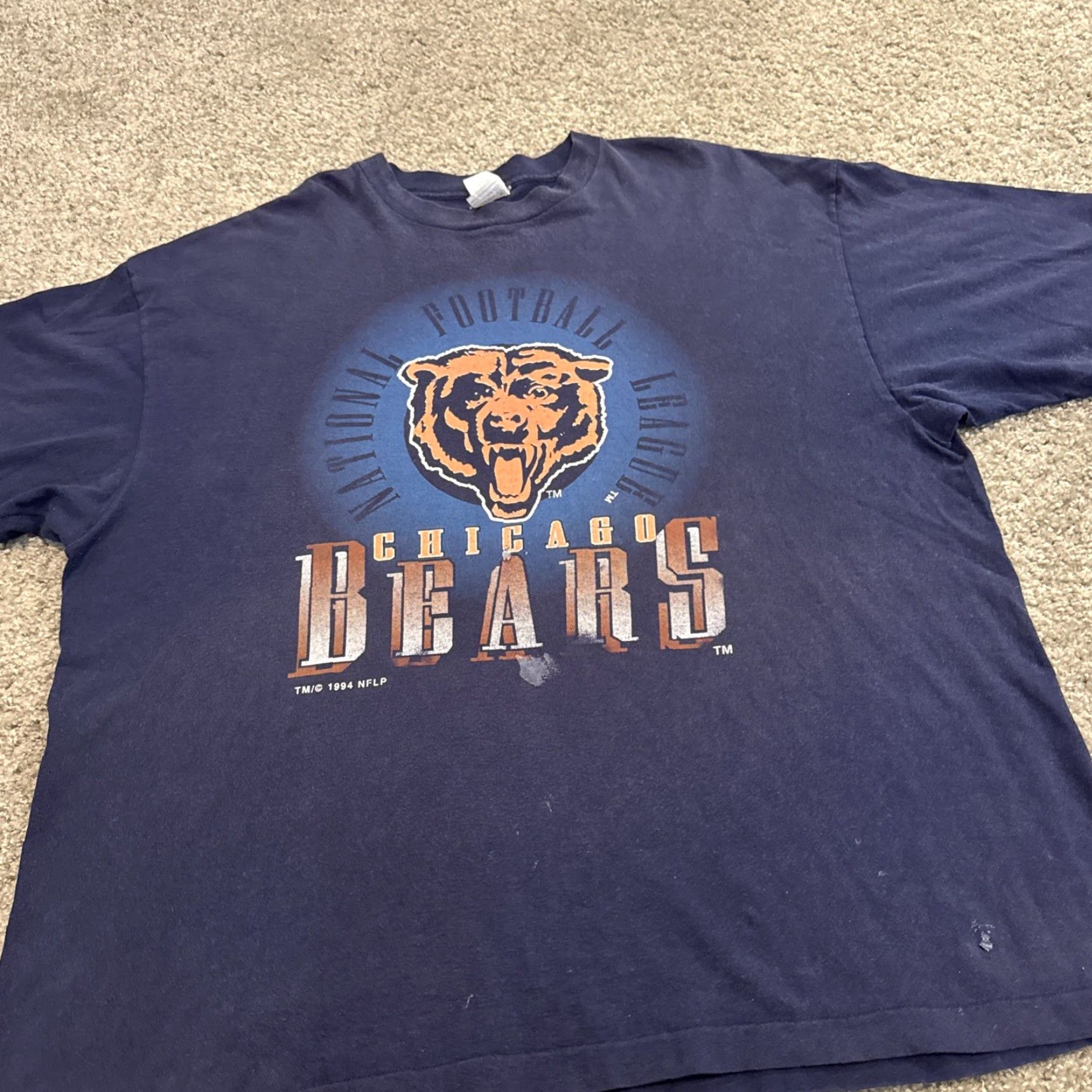 NFL VINTAGE Chicago Bears NFL Football Logo T-Shirt XL Men Blue XL Shirts Logo 1994 NFL Football Mens Size US XL / EU 56 / 4 - 3 Thumbnail