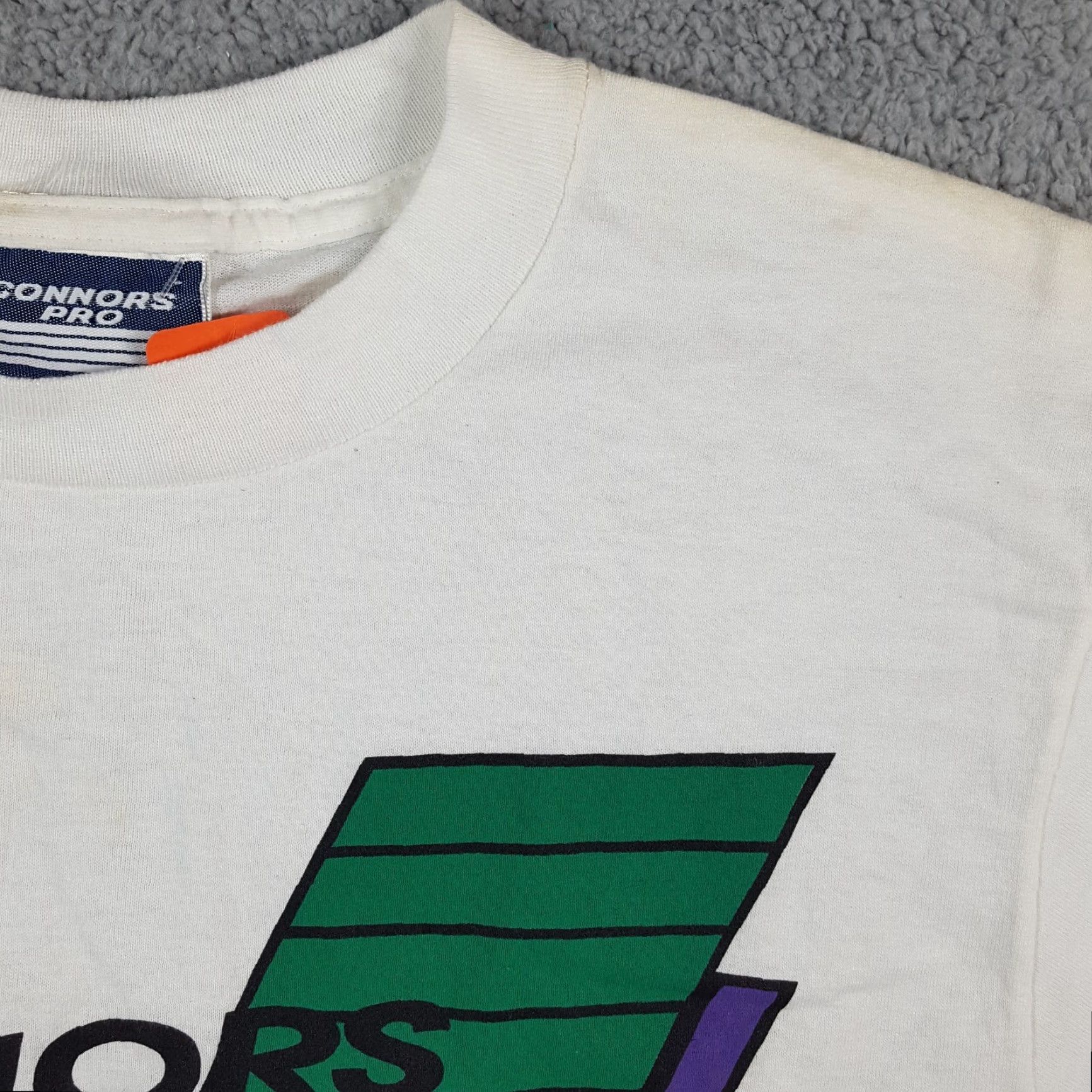 Vintage VINTAGE 90s Connors Pro Tennis T-Shirt Adult Small White Athletic Preppy Sports Mens Size US S / EU 44-46 / 1 - 4 Thumbnail