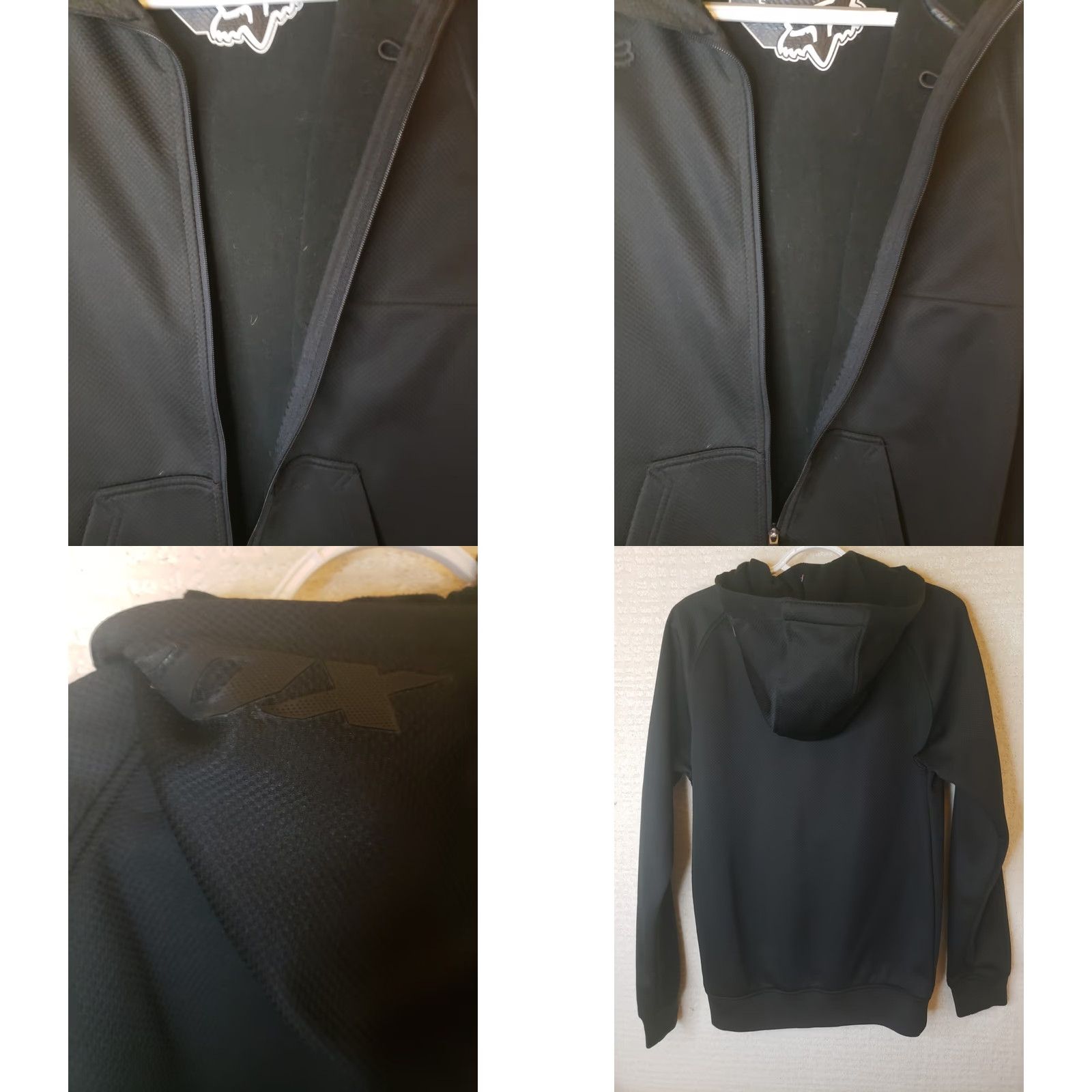 Fox Racing Fox Racing Hoodie Mens S Black Full Zip Foxtech Pockets Hood Logo Zip Chest Poc Size US S / EU 44-46 / 1 - 8 Thumbnail