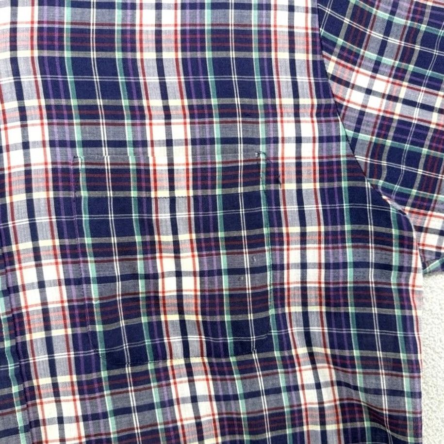 Towncraft VINTAGE Towncraft Shirt Mens Large Tall Blue Plaid Check Lightweight Oxford 80s Size US L / EU 52-54 / 3 - 5 Thumbnail