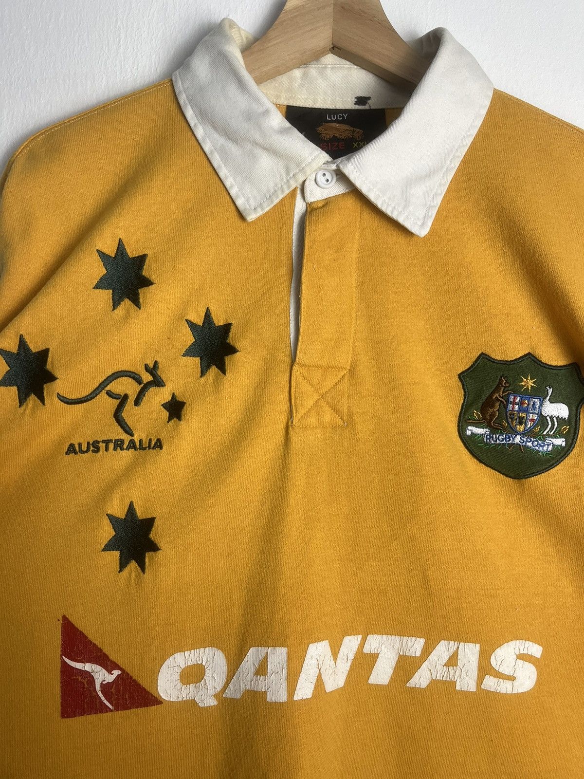 Canterbury of New Zealand Wallabies Australia Rugby Vintage Jersey Qantas Short Sleeve Size US XXL / EU 58 / 5 - 4 Thumbnail