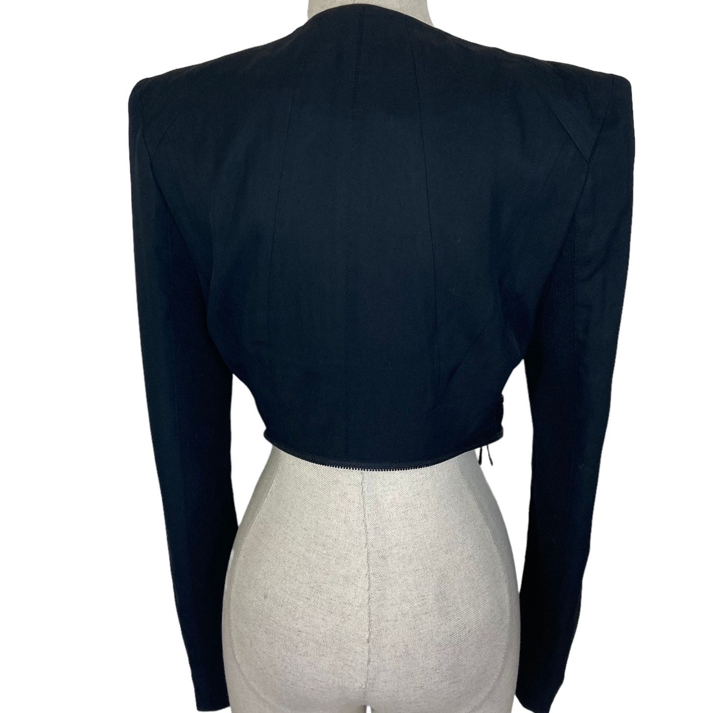 Other Mcginn black silk moto jacket, womens med convertible coat Size M / US 6-8 / IT 42-44 - 5 Thumbnail