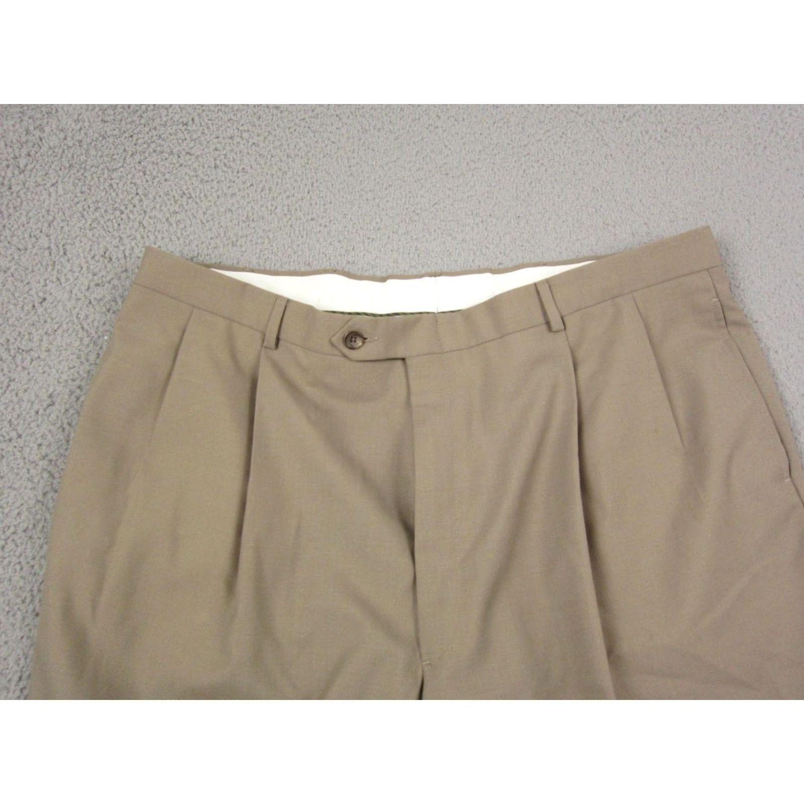 Vintage VINTAGE Palm Beach Pants Mens 42 Brown Trousers Pleated Slacks Khakis 80s 90s Mens Brown Pants Size US 42 / EU 58 - 2 Thumbnail