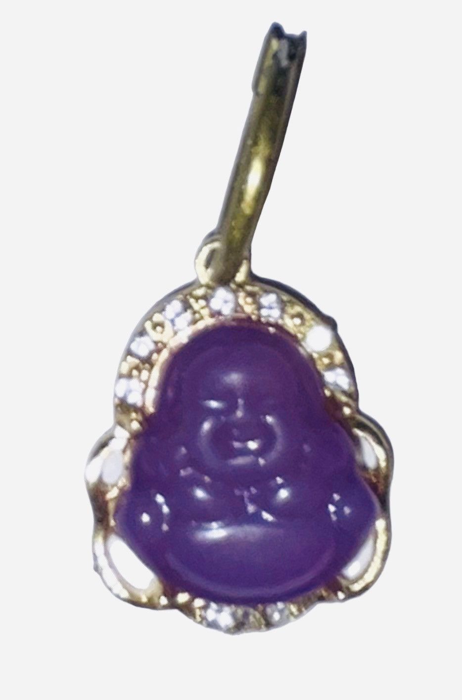 Vintage Purple Jade Buddha Single Hoop Earring Size ONE SIZE - 3 Thumbnail
