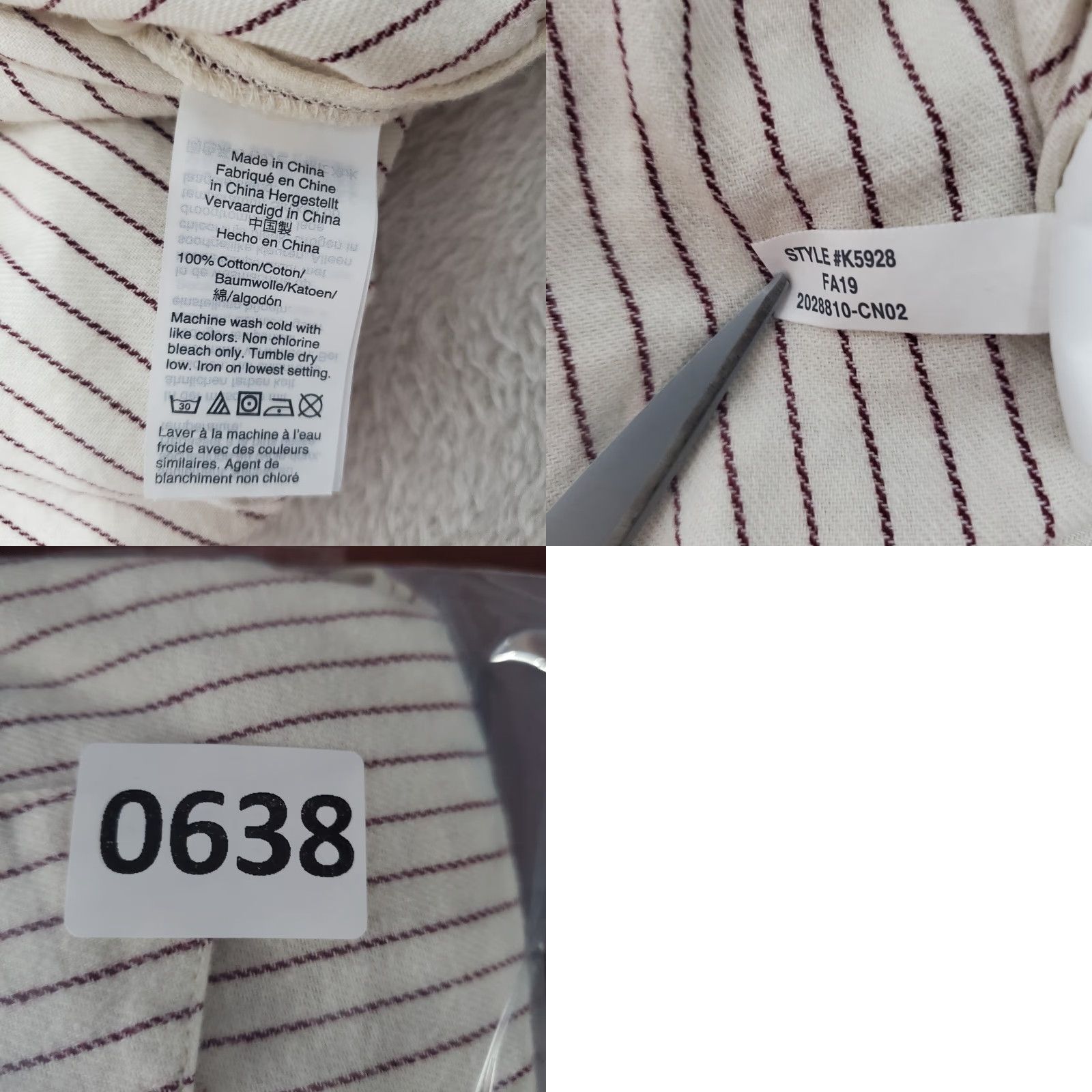 Madewell Madewell Top Womens M Ivory Striped Collared 1/2 Button Front Long Sleeve Back Buttons Blouse Size M / US 6-8 / IT 42-44 - 9 Thumbnail