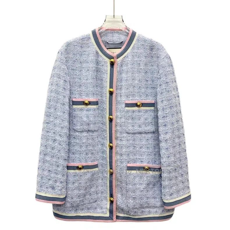 Gucci Gucci Light blue striped trim cotton single-breasted long- Size XS / US 0-2 / IT 36-38 - 1 Thumbnail