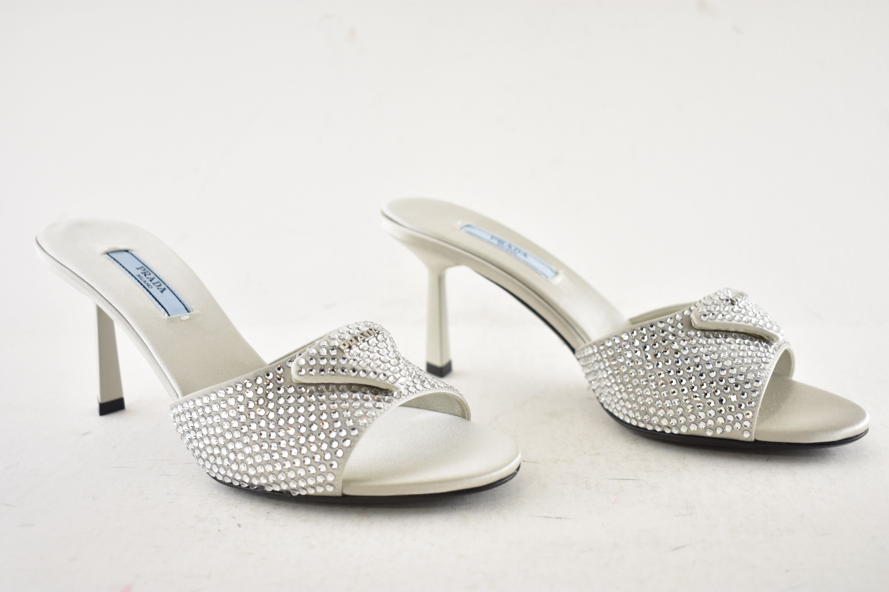 Prada Prada Crystal Stiletto Perla Backless Sandal Mule Heel 36 Size US 6 / IT 36 - 4 Thumbnail