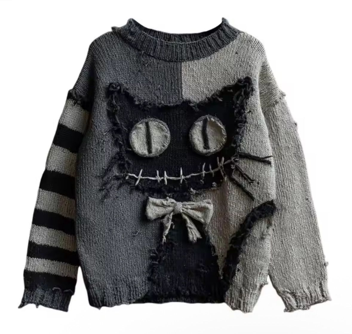 Other Y2K Anime 3D Black Cat Patchwork Knit High Quality Sweater Size US L / EU 52-54 / 3 - 1 Thumbnail