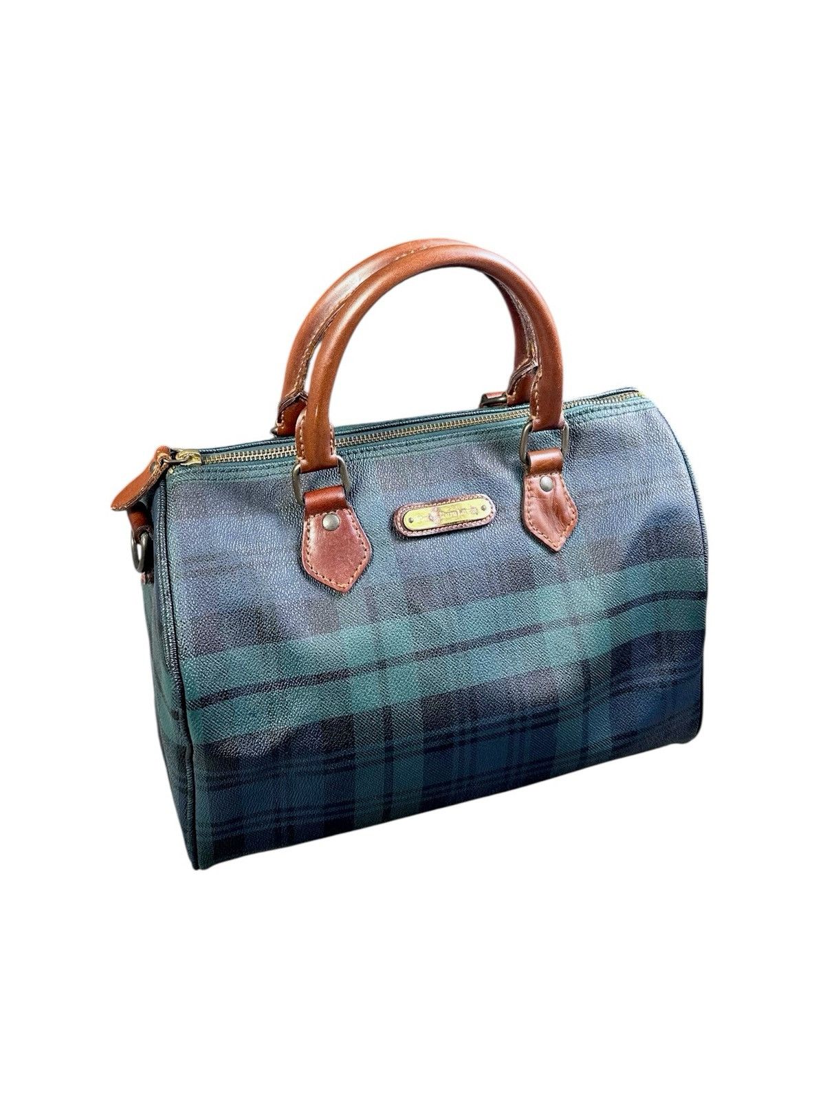 Polo Ralph Lauren 1990s POLO RALPH LAUREN TARTAN PLAID LEATHER DUFFLE BAG Size ONE SIZE - 2 Thumbnail