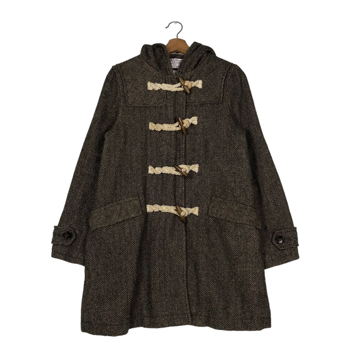 Harris Tweed 📌VINTAGE LONG JACKET WOOL HARRIS TWEED Size US M / EU 48-50 / 2 - 3 Thumbnail