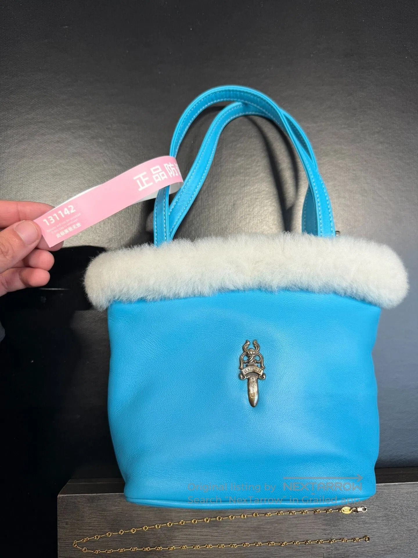 Chrome Hearts Chrome Hearts Blue White Fur Willow Clutch. Size ONE SIZE - 8 Thumbnail