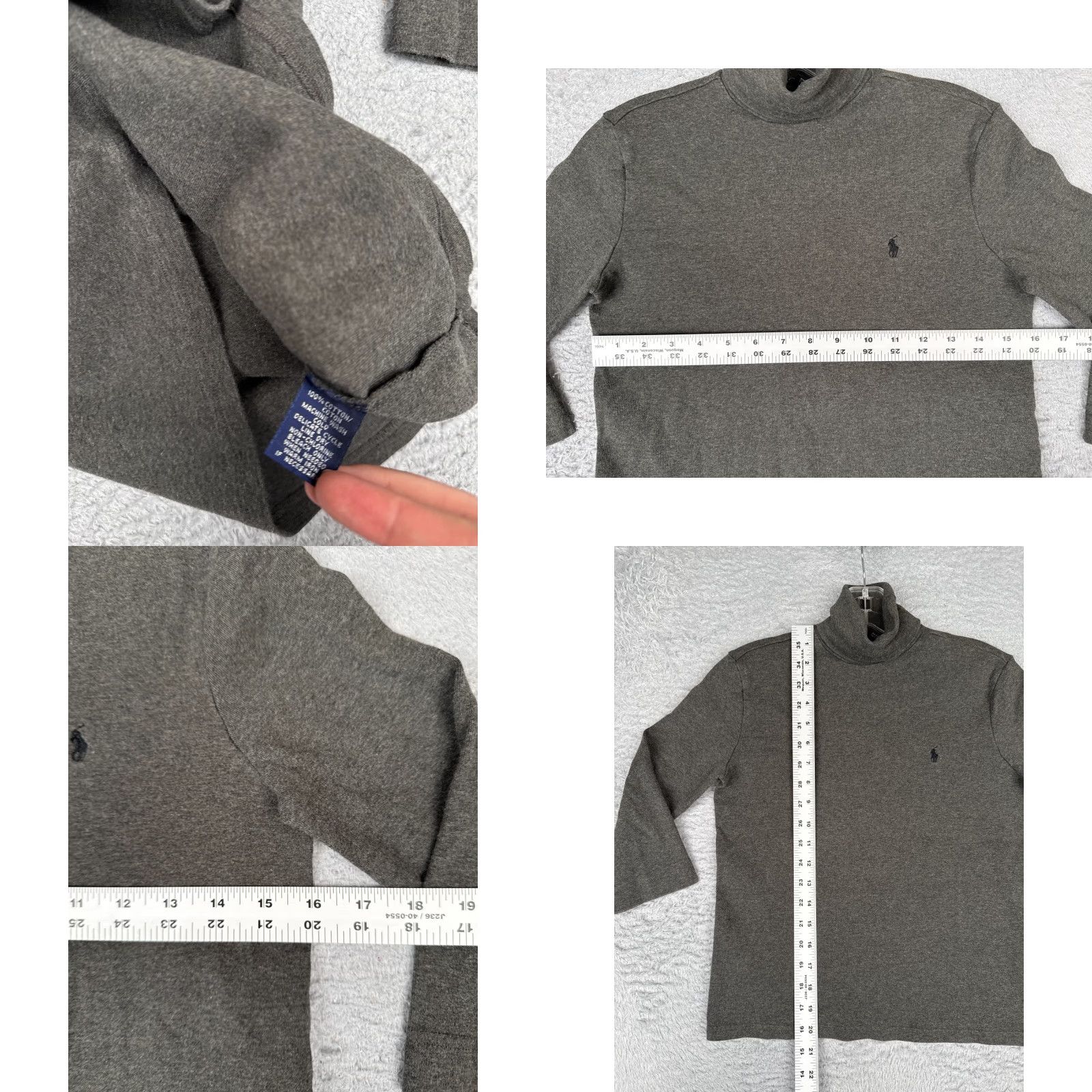 Ralph Lauren VINTAGE Ralph Lauren Sport Shirt Women Small Gray Turtle Neck Cotton 3/4 Sleeve Size S / US 4 / IT 40 - 8 Thumbnail
