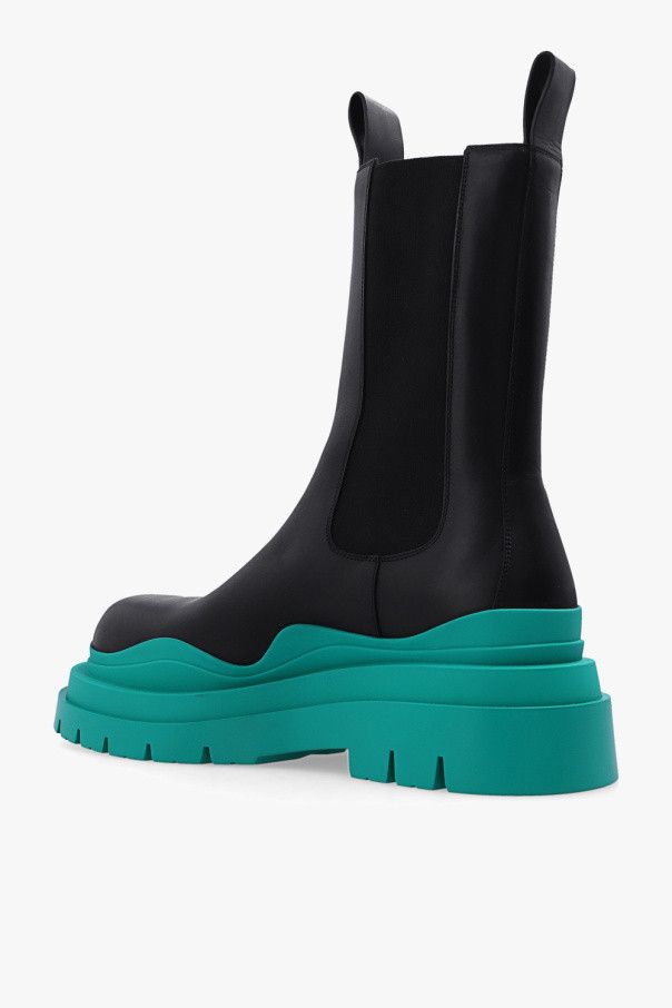 Bottega Veneta o1lv12m1124 Tire Chelsea Boots in Black/Green Size US 9 / EU 42 - 5 Thumbnail