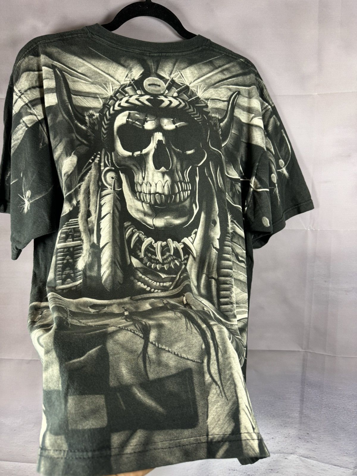 Liquid Blue × Vintage 90’s Vintage 1997 Liquid Blue Shirt XL Skeleton Indian AOP Size US L / EU 52-54 / 3 - 14 Thumbnail