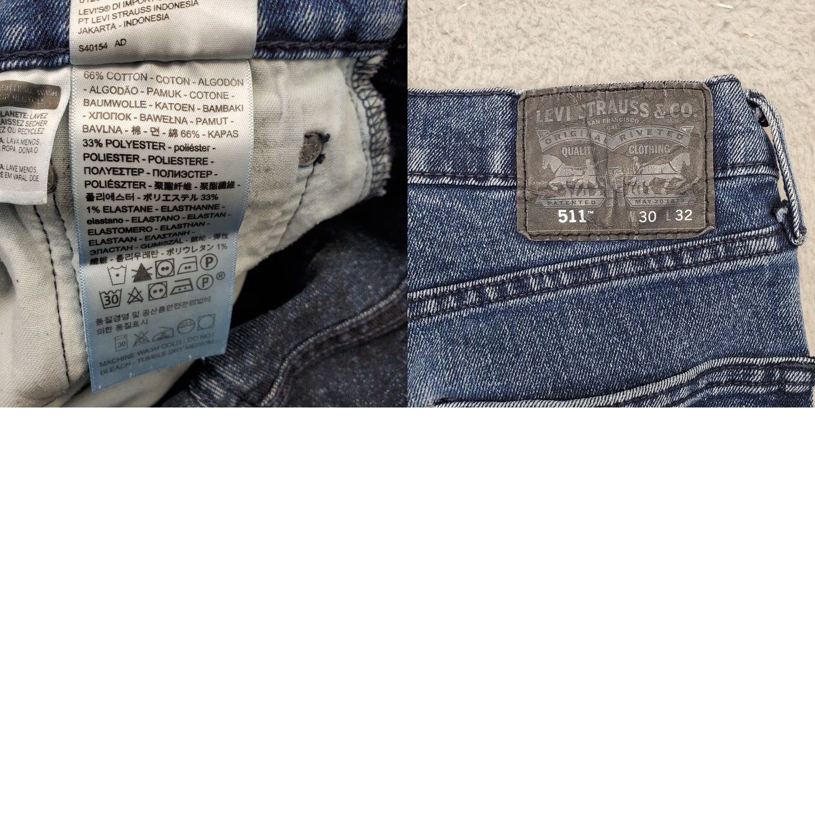 Levi's Levi's 511 Skinny Jeans Mens 30x32 Blue Denim Medium Wash Streetwear Red Tab - Mens Size 30 - 5-Pocket Denim Jeans Size US 30 / EU 46 - 8 Thumbnail