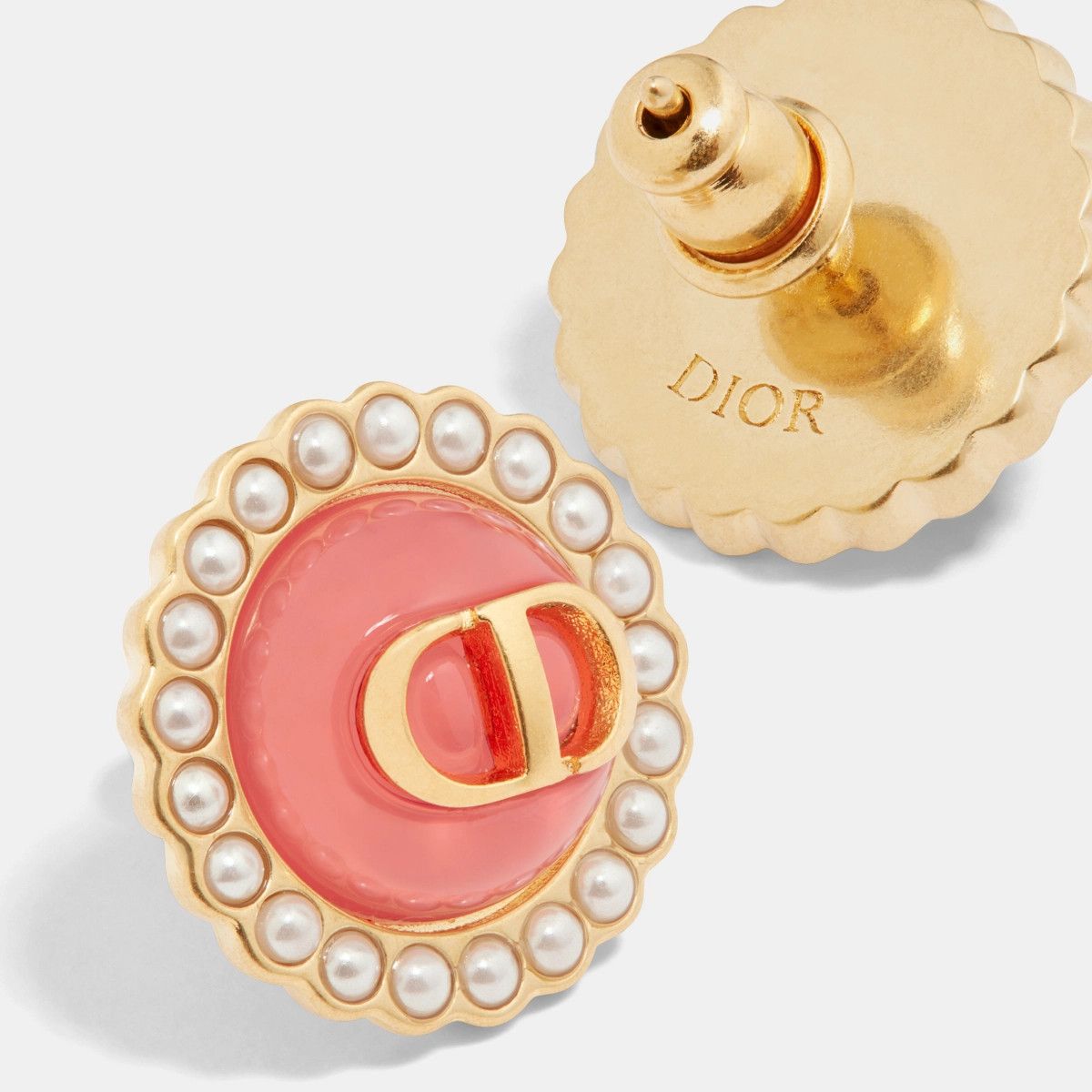 Dior o1bcso1str0126 Size:OS/Baroque Stud Earrings in Golden/White Size ONE SIZE - 4 Thumbnail