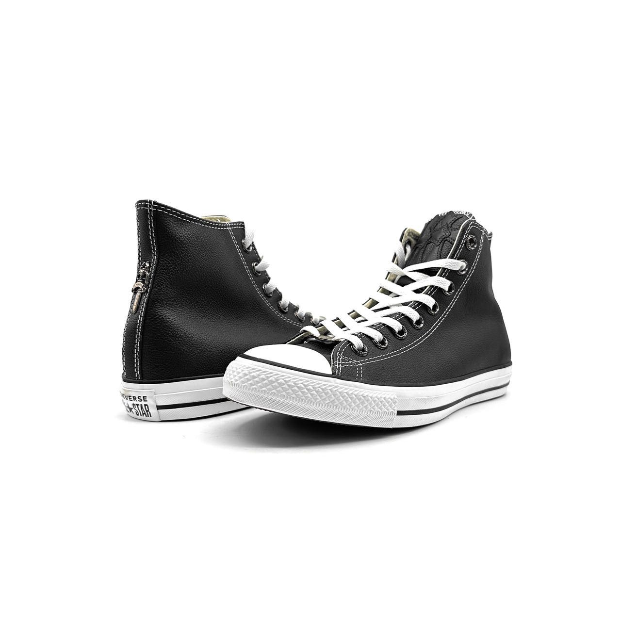 Chrome Hearts Chrome Hearts Converse Silver Sword Leather High-Top Sneaker Size US 11 / EU 44 - 4 Thumbnail