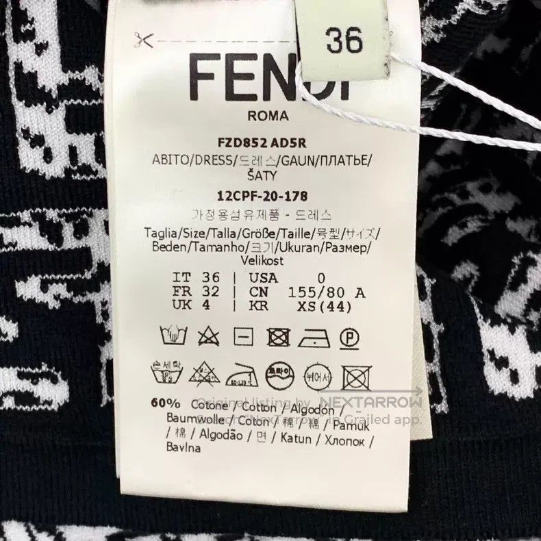 Fendi Fendi Black and White Color-Blocked Double F Full Print Co Size XXS / US 00 / IT 34 - 6 Thumbnail