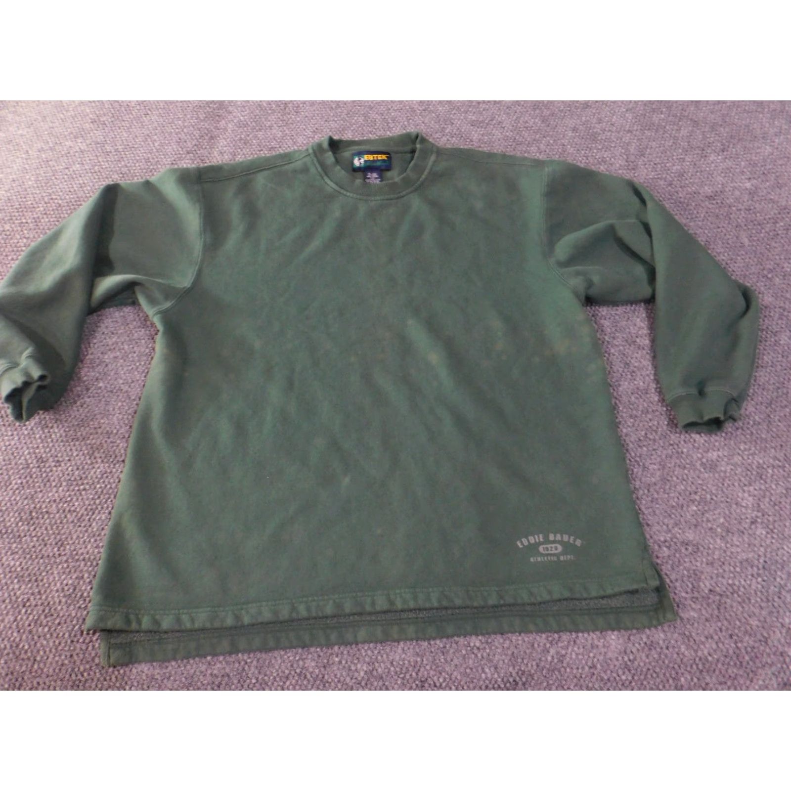 Eddie Bauer VINTAGE Eddie Bauer Ebtek Sweater Mens Large Green Crewneck Pullover Fleece 90s Athletic Casual Outdoor Winter Cotton Polyester Ribbed Crew Neck Size US L / EU 52-54 / 3 - 4 Thumbnail