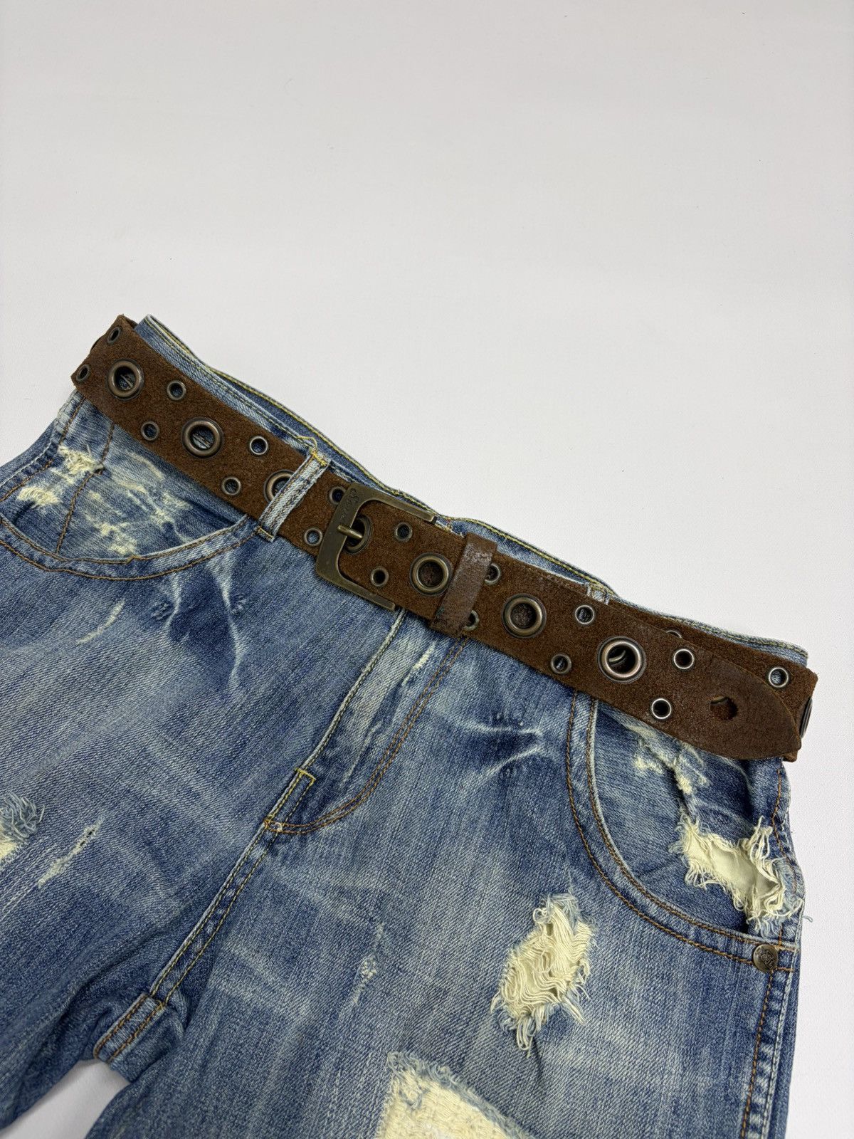 Hysteric Glamour Vintage Y2K Rhinestones Like Number Nine Punk Leather Belt Size 34 - 11 Thumbnail