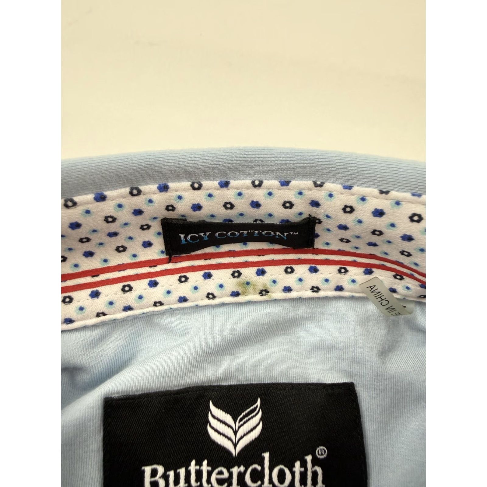 Vintage Buttercloth Shirt Mens Large Blue Short Sleeve Button Front Knit Stretch Casual Size US L / EU 52-54 / 3 - 6 Thumbnail