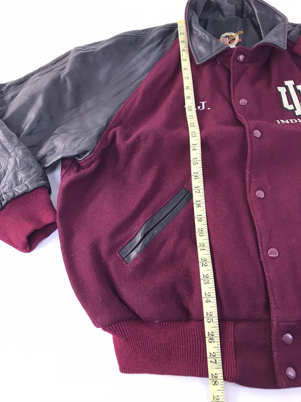 Vintage Dehen Indianna Varsity Jacket Leather Sleeve Wool Inner Size US XL / EU 56 / 4 - 10 Thumbnail