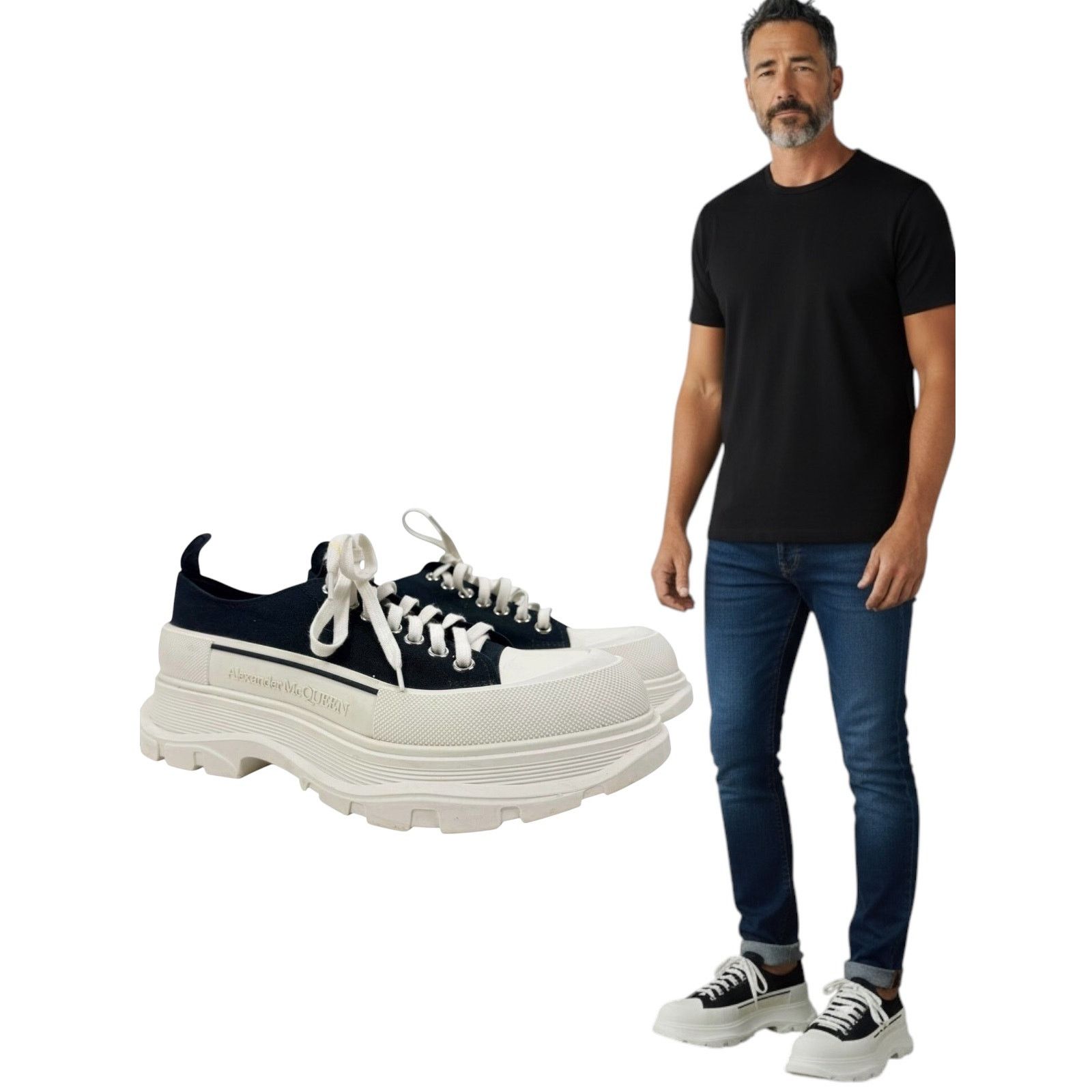 Alexander McQueen Alexander Mcqueen Tread Slick Low Top Sneakers Navy Size 44 Size US 11 / EU 44 - 1 Thumbnail