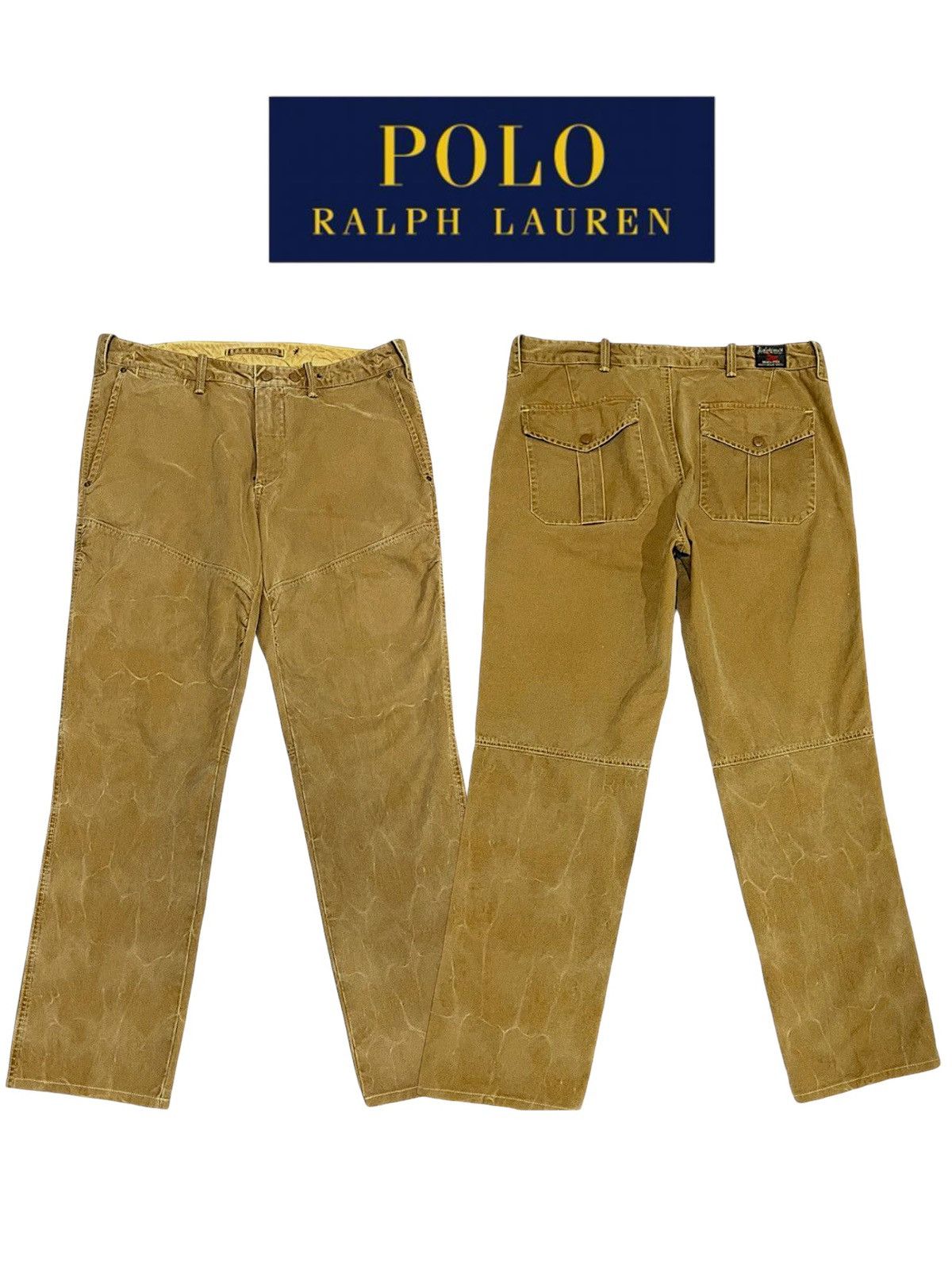 Polo Ralph Lauren Vintage Ralph Lauren Khaki Honeycomb Faded Pants Size US 36 / EU 52 - 1 Thumbnail