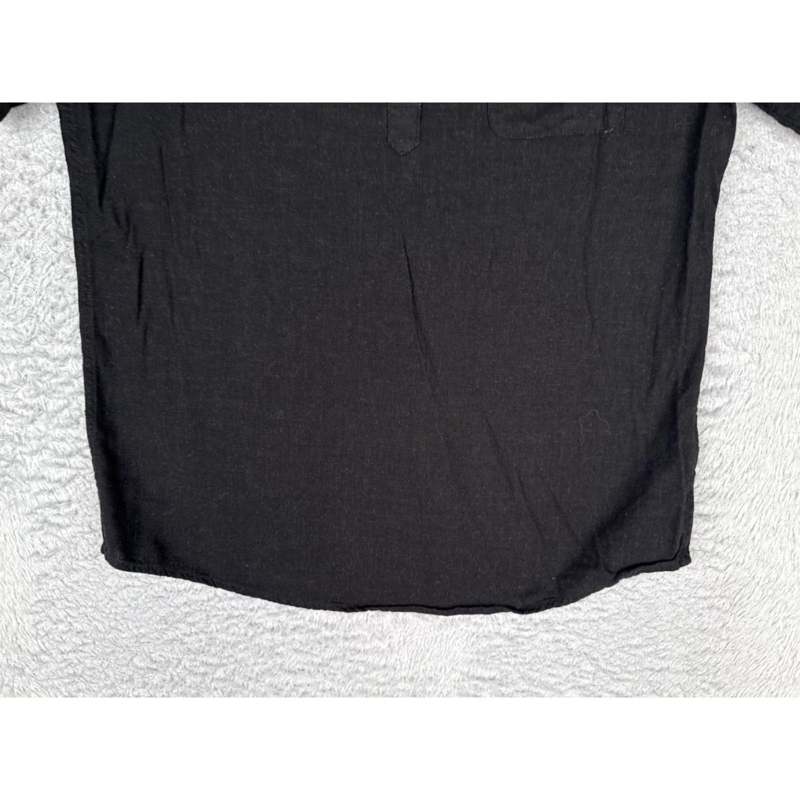 Vintage Shirt Men Medium Black Short Sleeve Henley Button Cotton Blend Workwear Pocket Size US M / EU 48-50 / 2 - 5 Thumbnail